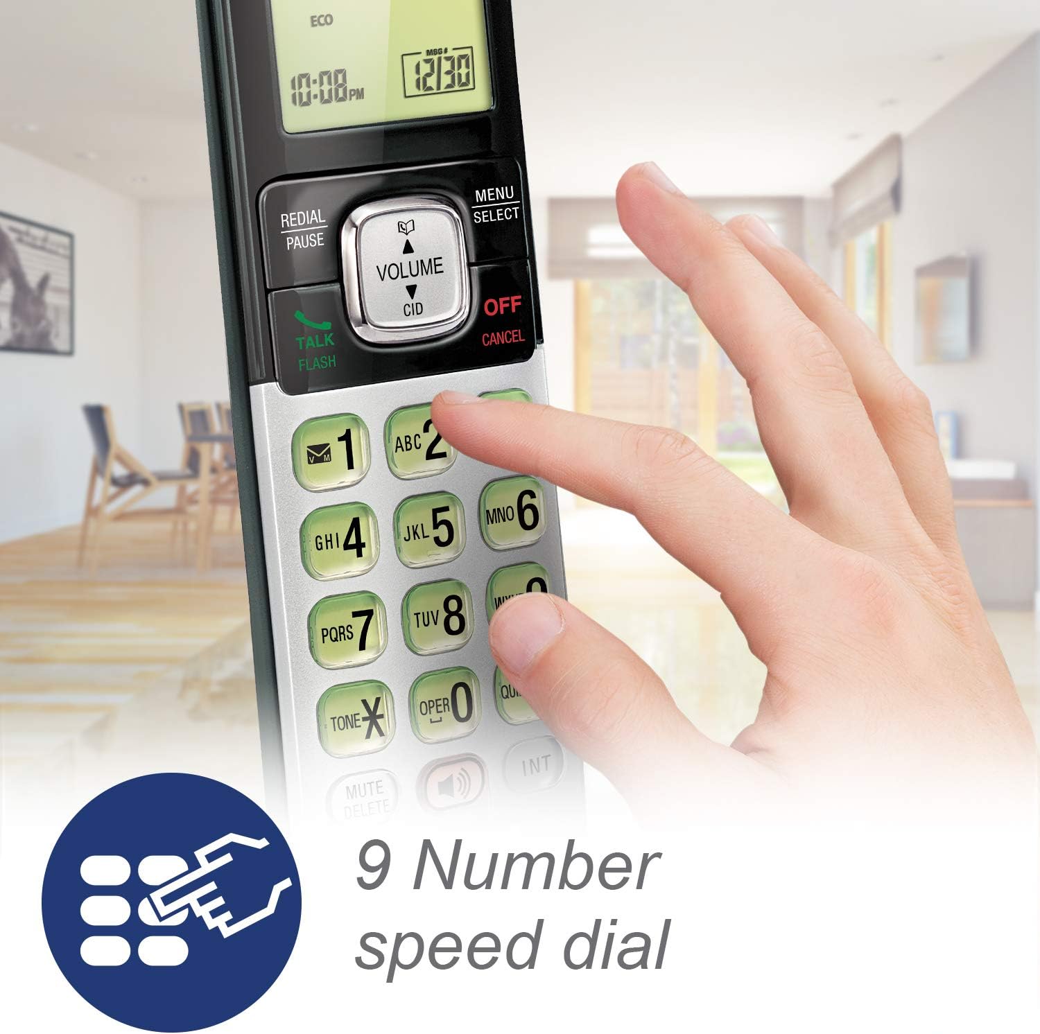 VTech CS6719-2 2-Handset Cordless Phone with Caller ID/Call Waiting, Handset Intercom & Backlit Display/Keypad, Silver