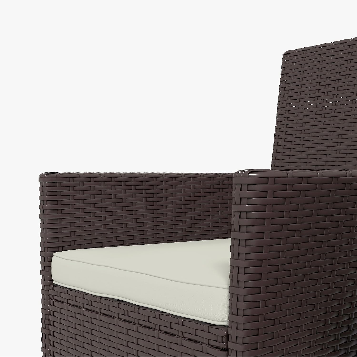Outsunny Rattan Wicker Dining Chairs, Outdoor, 2 PCS, Dark Coffee | With Cushions, Anti-Slip Foot, Patio Stackable Chairs Set, Backyard, Garden, Lawn