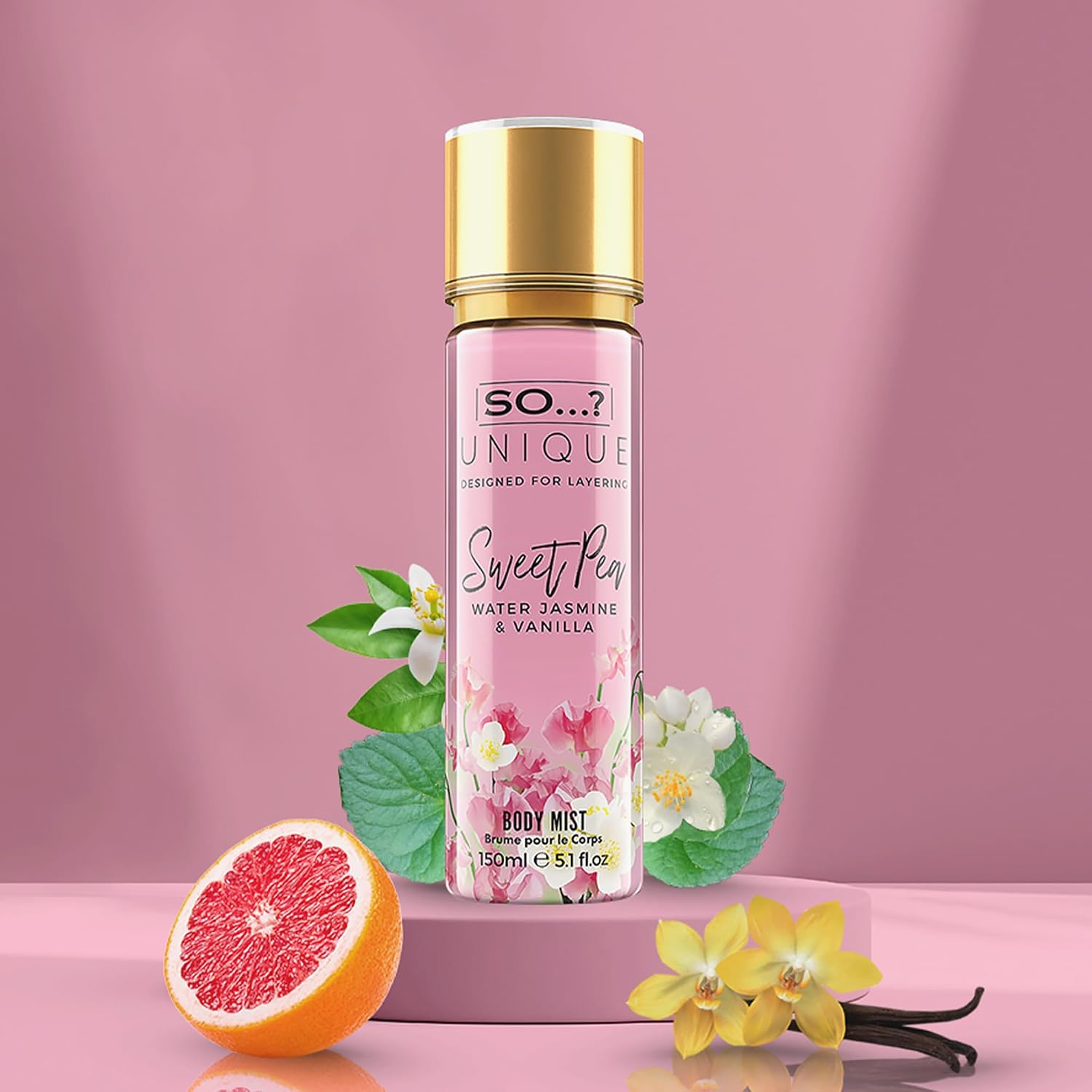So…? Unique Sweet Pea Body Mist - Perfect Gifts For Women - Vanilla Perfume With Floral, Fruity Notes And Musk - Ideal Perfume For Women - 5.1 oz
