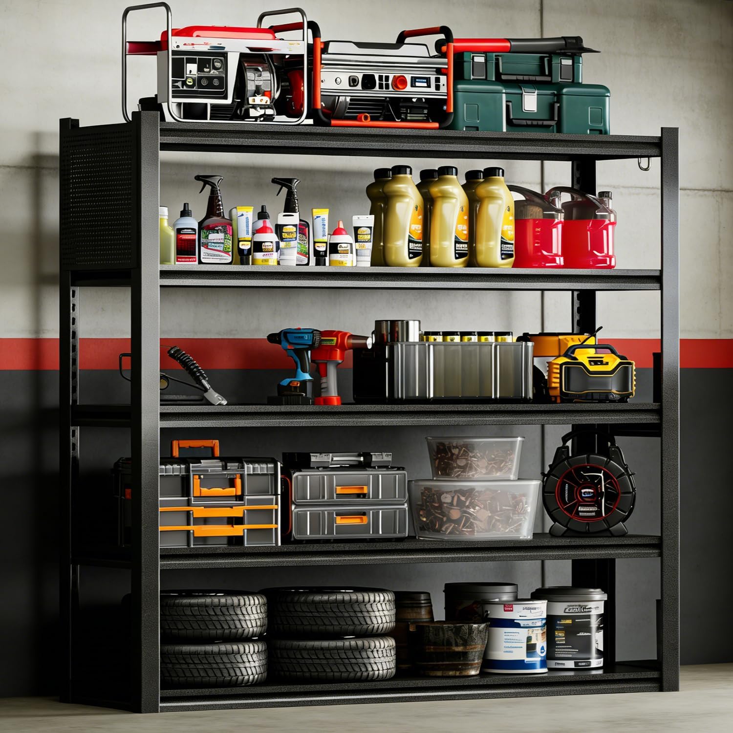 Work Bench with Pegboard,Heavy Duty 3000lbs Capacity Workbench Adjustable Shelves,Work Table for Garage Warehouse47.2 H*47.09" W*19" D