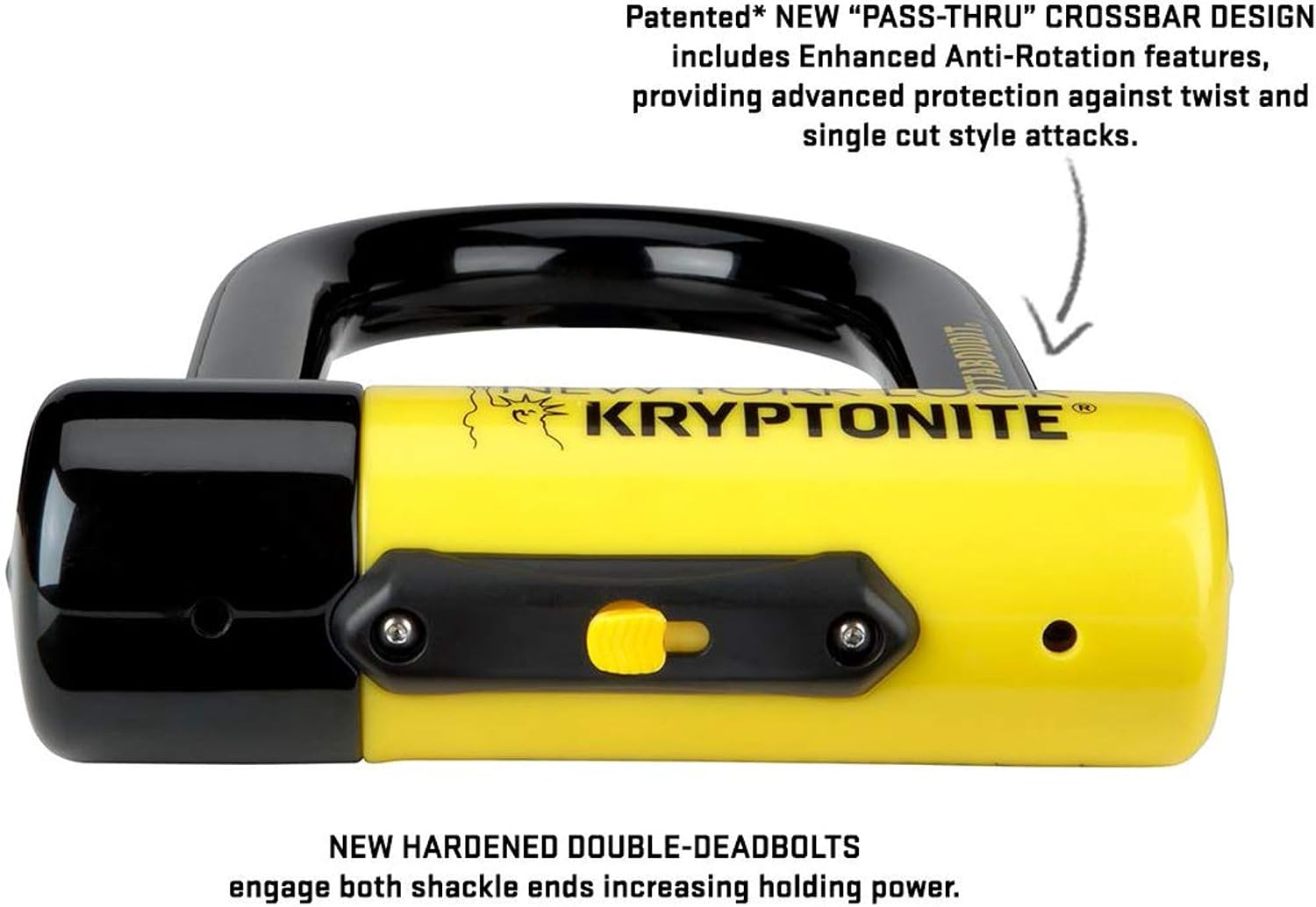 Kryptonite New York FAHGETTABOUDIT Mini Bike U-Lock, Heavy Duty Anti-Theft Bicycle U Lock Sold Secure Gold, 18mm Shackle with Keys, 10/10 Security Rating for E-Bike, Motorcycle, Scooter