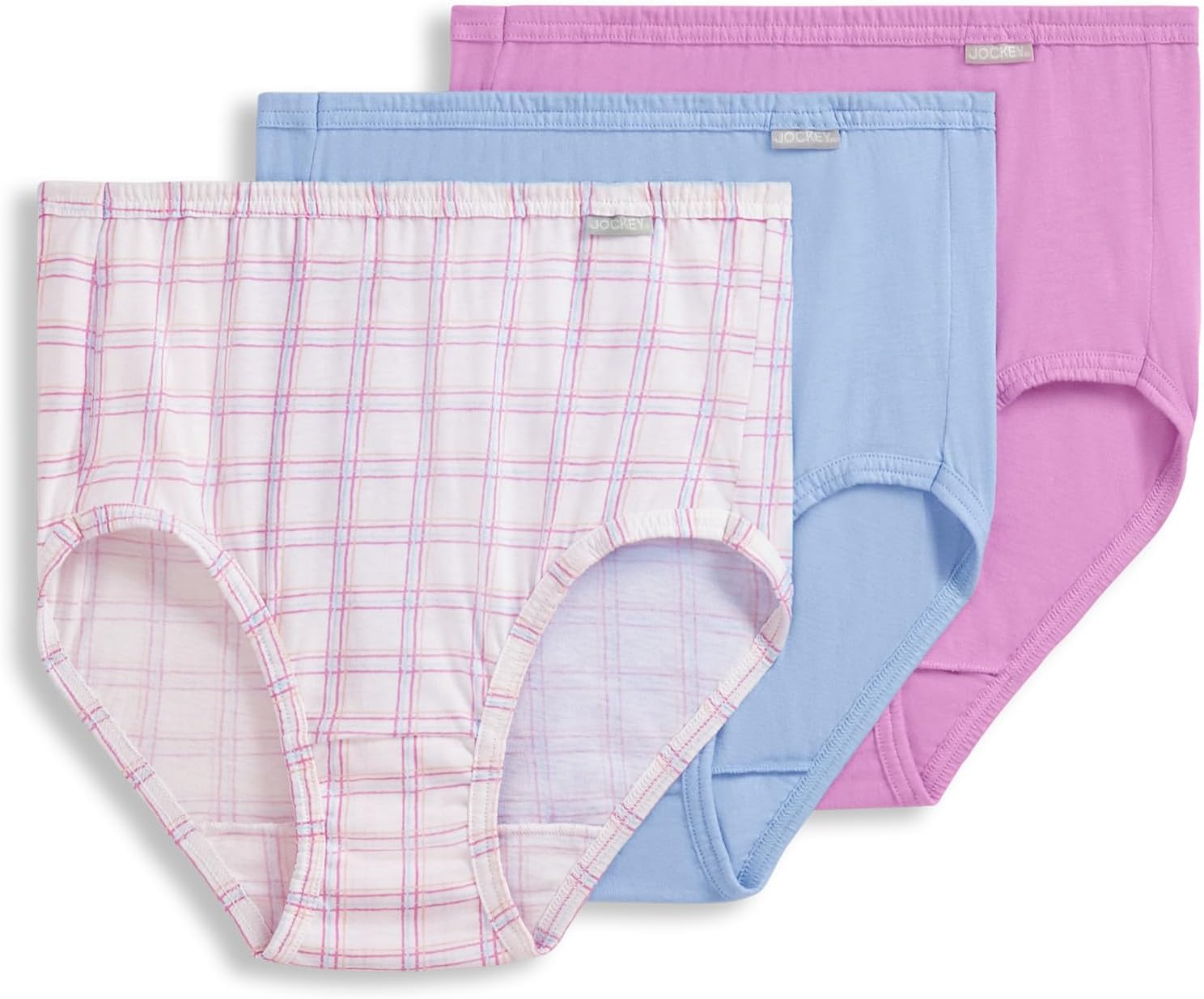 Jockey Women's Underwear 100% Cotton Elance Brief - 3 Pack