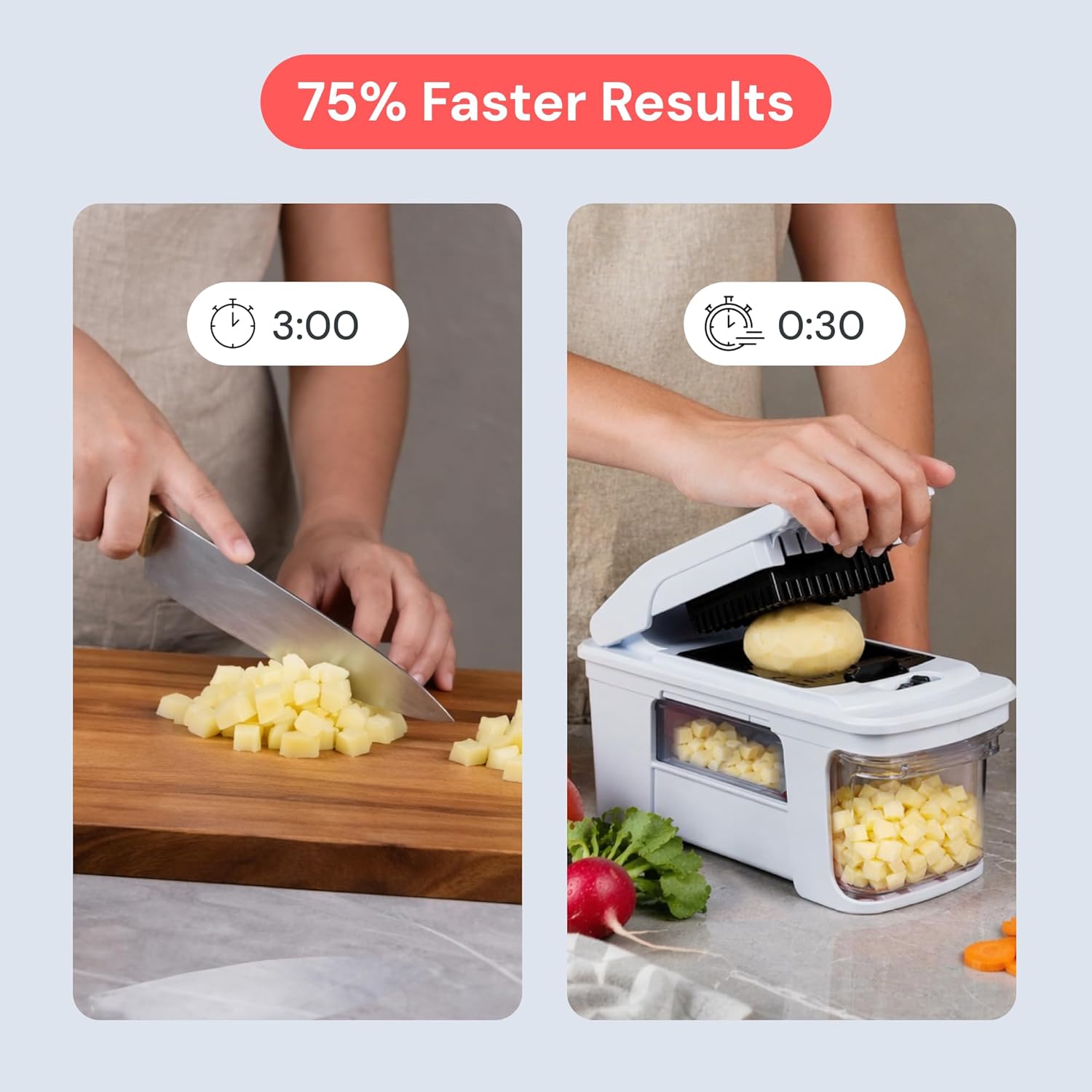 Fullstar Pro XL Vegetable Chopper & Mandoline Slicer w Pull-Out Catch Tray