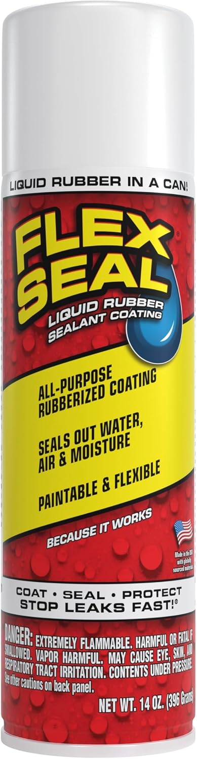 Flex Seal, 14 oz, 2-Pack, Black, Stop Leaks Instantly, Waterproof Rubber Spray On Sealant Coating, Perfect for Gutters, Wood, RV, Campers, Roof Repair, Skylights, Windows, and More