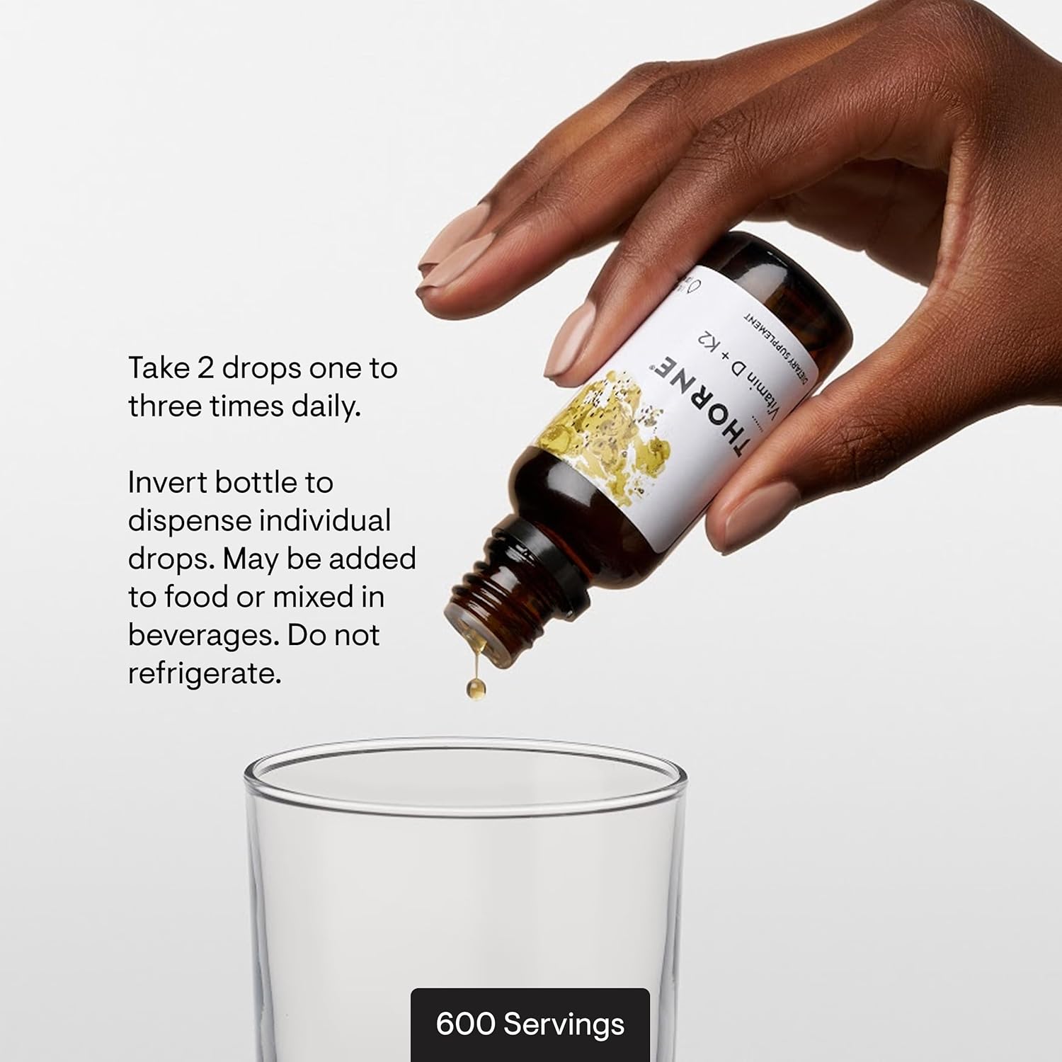 Thorne Vitamin D + K2 Liquid with a Metered Dispenser, 600 Servings | Vitamins D3 & K2 (MK-4) Supplement, Supports Bone Health