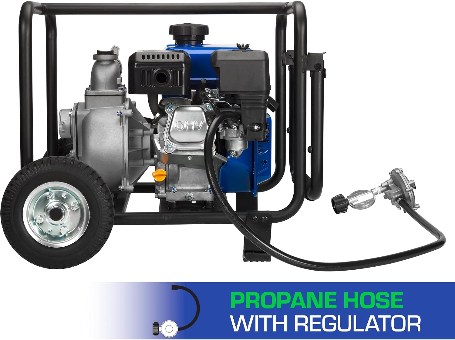 DuroMax XP652WP 208cc 158-Gpm 3600-Rpm 2-Inch Gasoline Engine Portable Water Pump, 50 State Approved, XP652WP, Blue