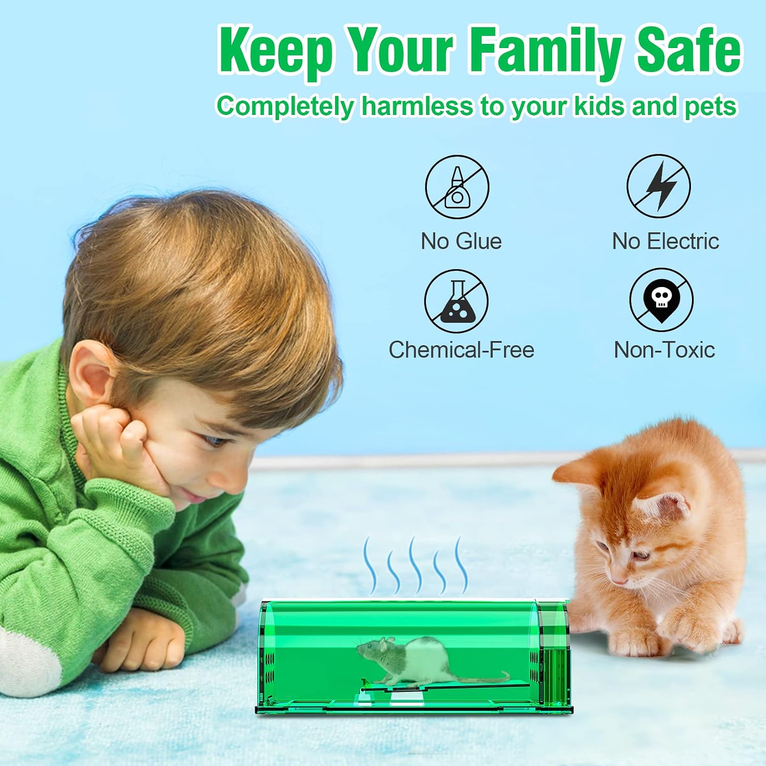 4 Pcs Humane Live Mouse Traps No Kill Reusable Mice Trap Catch