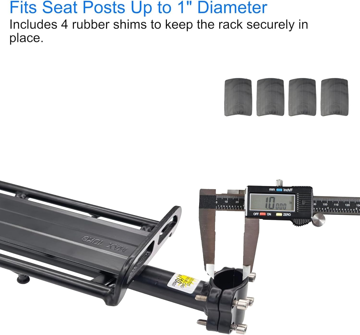 Lumintrail Bike Cargo Rack, Seatpost Mounted Bicycle Luggage Carrier with 20 LBs Weight Capacity for Trunk Bags