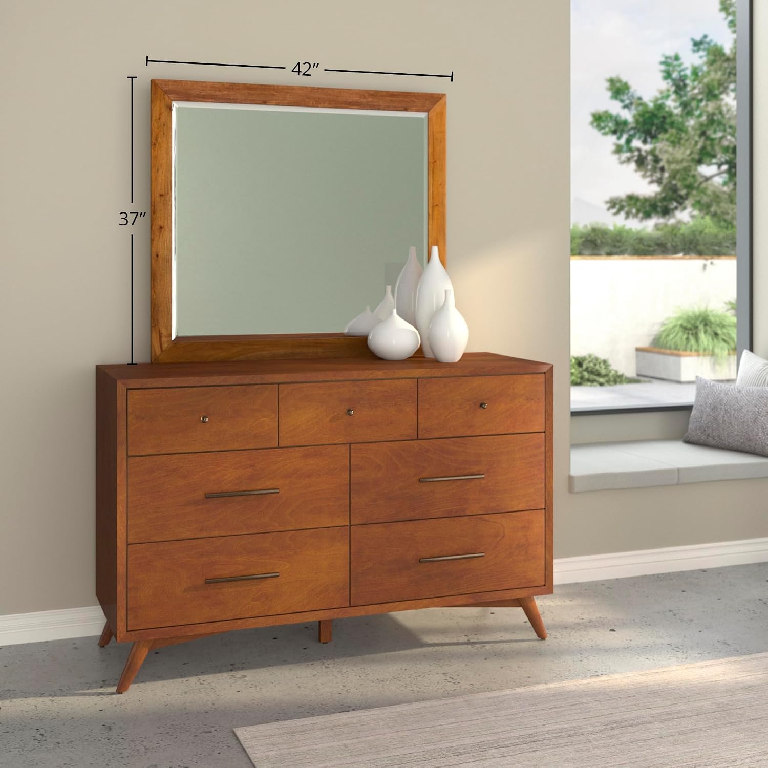 Flynn Mahogany Dresser Mirror, Chestnut