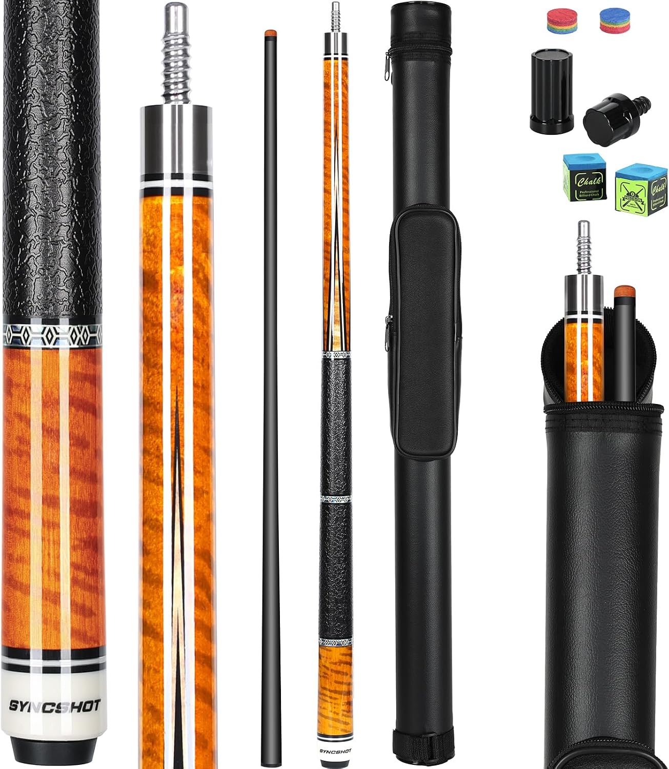 Carbon Fiber Pool Cue Stick 58" Professional Pool Sticks for Adults Full Carbon Technology Tacos De Billiar Low Deflection Billiard Pool Table Cues 3 Colors Available