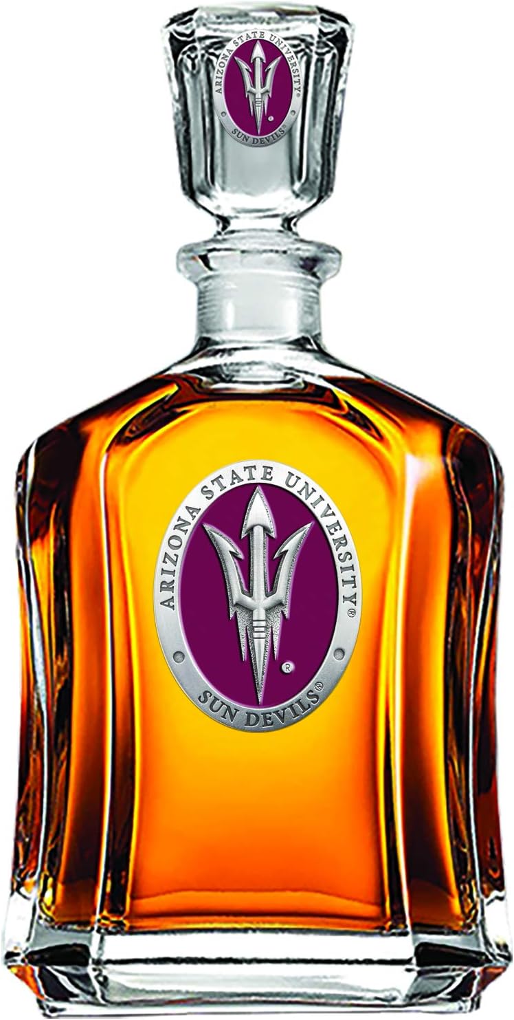 Marines Decanter – Eagle Globe & Anchor | 24 OZ Whiskey Decanter for Liquor with Airtight Stopper | Expertly Crafted Pewter Glass Clear