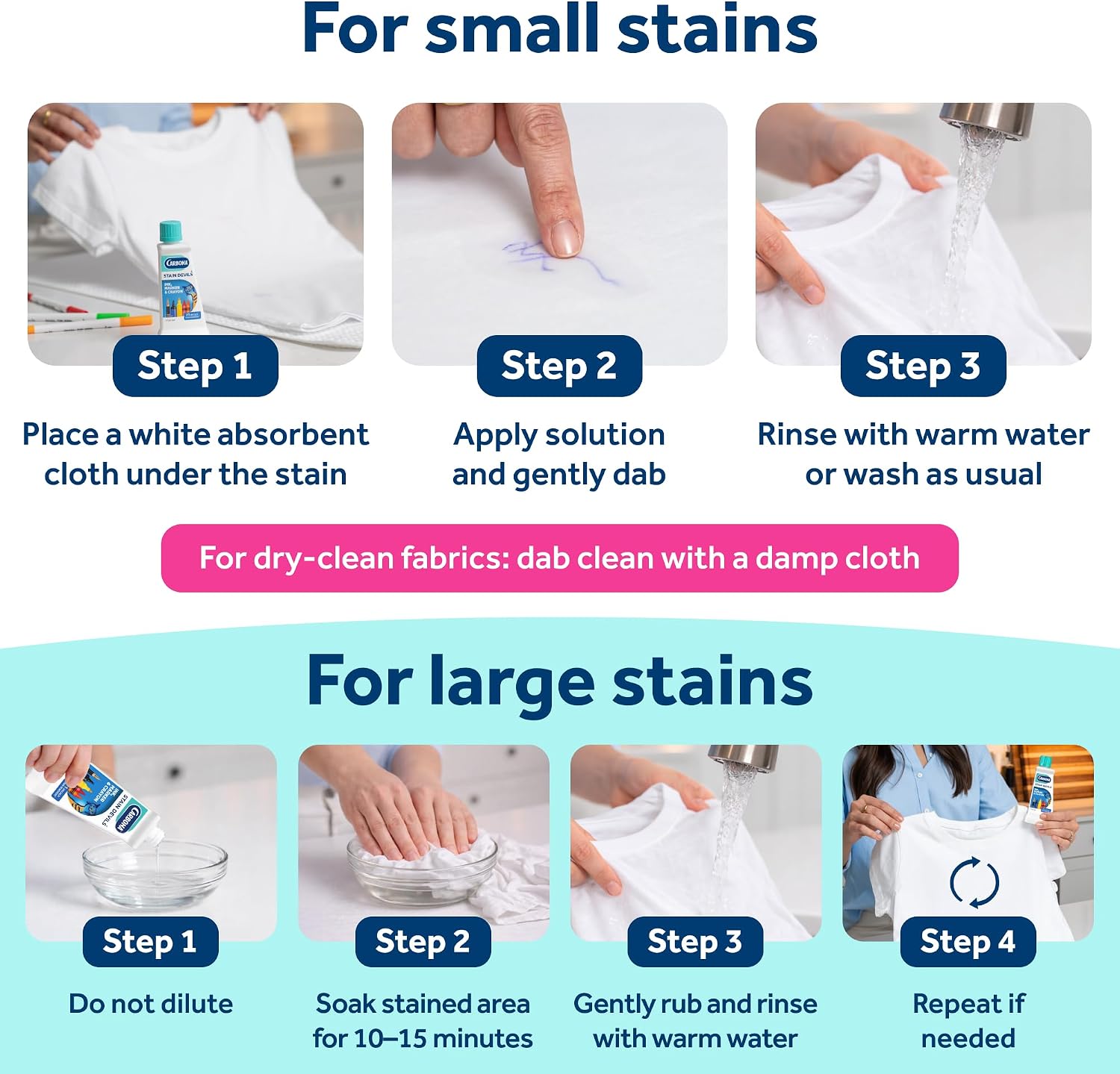 Carbona Liquid Stain Devil Food Clean Up Combo Set | Spot Stain Remover for Clothes