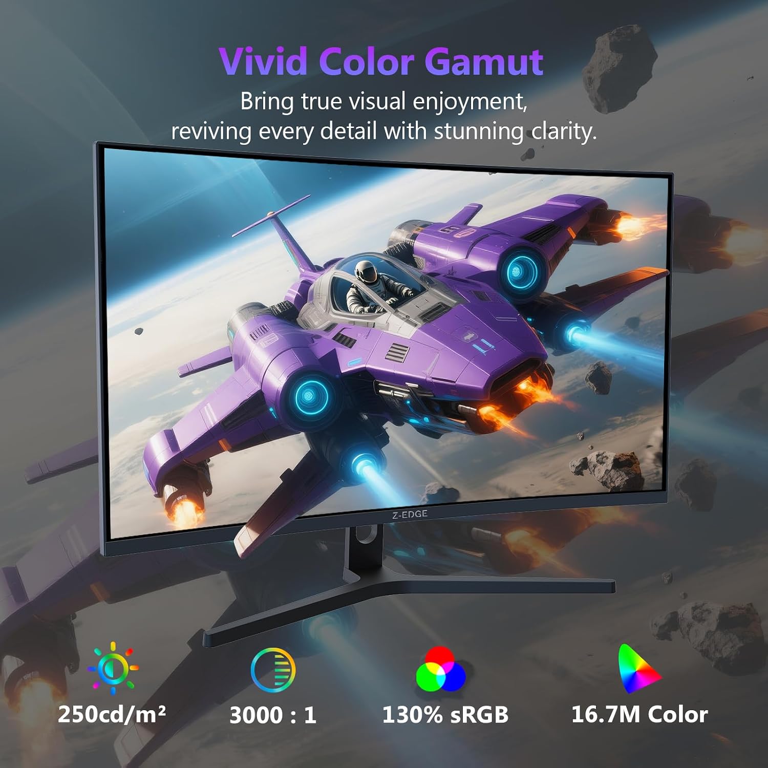 Z-Edge 34 inch WQHD 1440P Curved Gaming Monitor, 240Hz Computer Monitor | AG34P 1500R Frameless 21:9 Curved Screen, Height Adjustable, Office & Gaming, 1ms, Dual DP & HDMI, Metal Stand