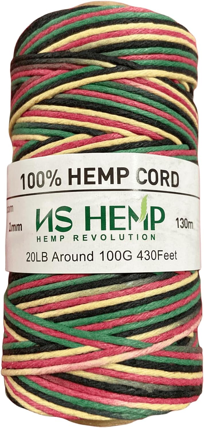 【 NS HEMP 】 Sustainable Hemp Twine Hemp Cord for Jewelry Making, Hemp Cord 1mm 130 Meters (026 RAW)