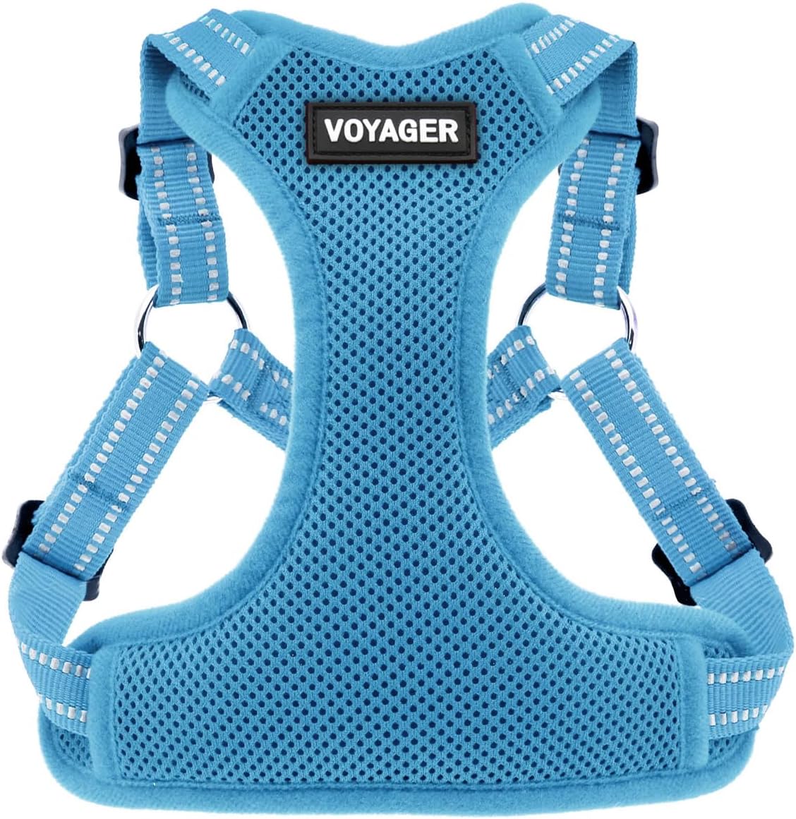Voyager Step-in Flex Adjustable Dog Harness - Black, Medium | 17 - 21" in Chest, Fully Adjustable, Reflective Bands, All Weather Breathable Air Mesh, Lightweight, Fast Drying