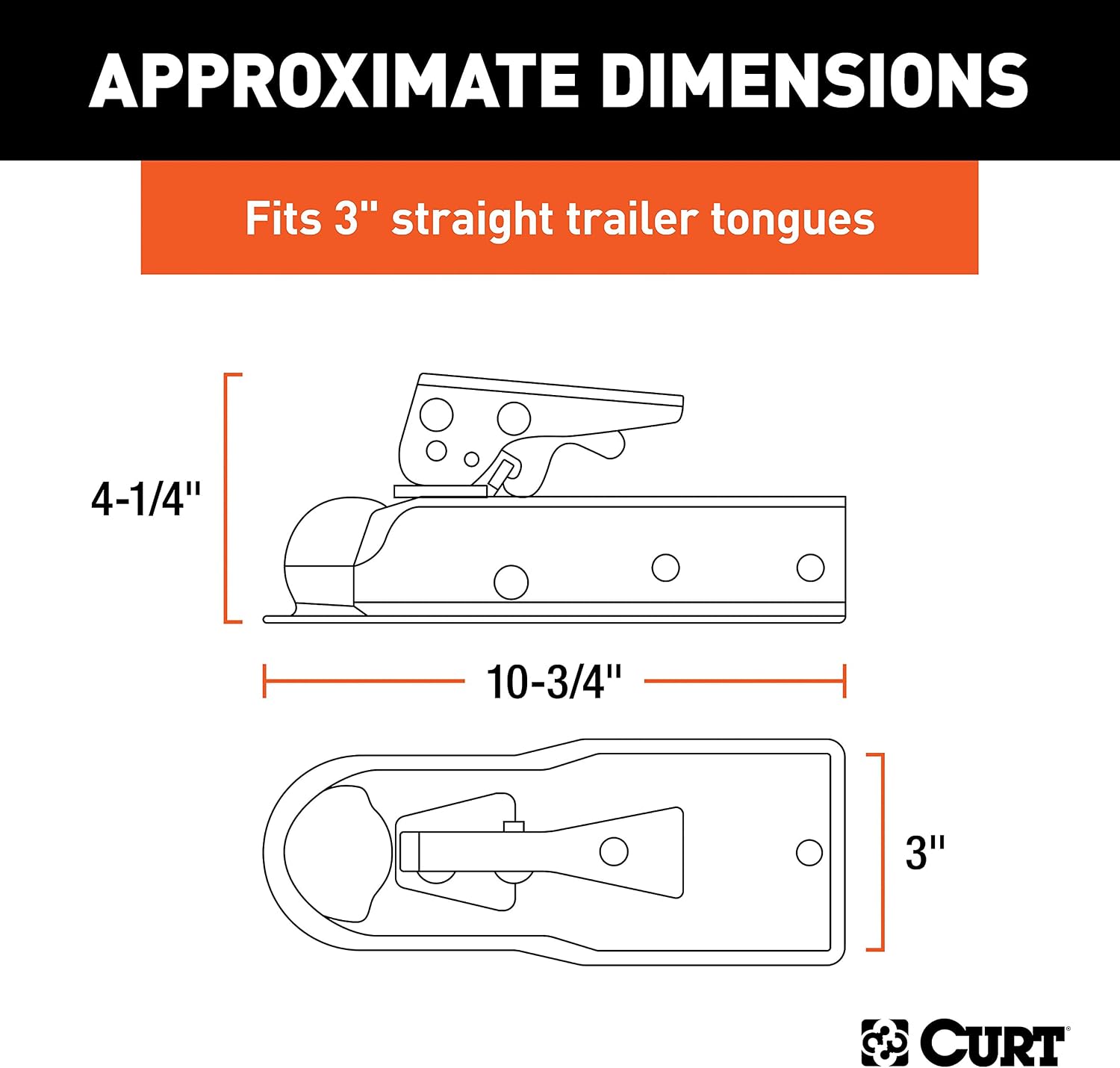 Curt Manufacturing K-5138 Class 2 3500 Gtw 2 in Ball 3 in Channel Zinc Plated