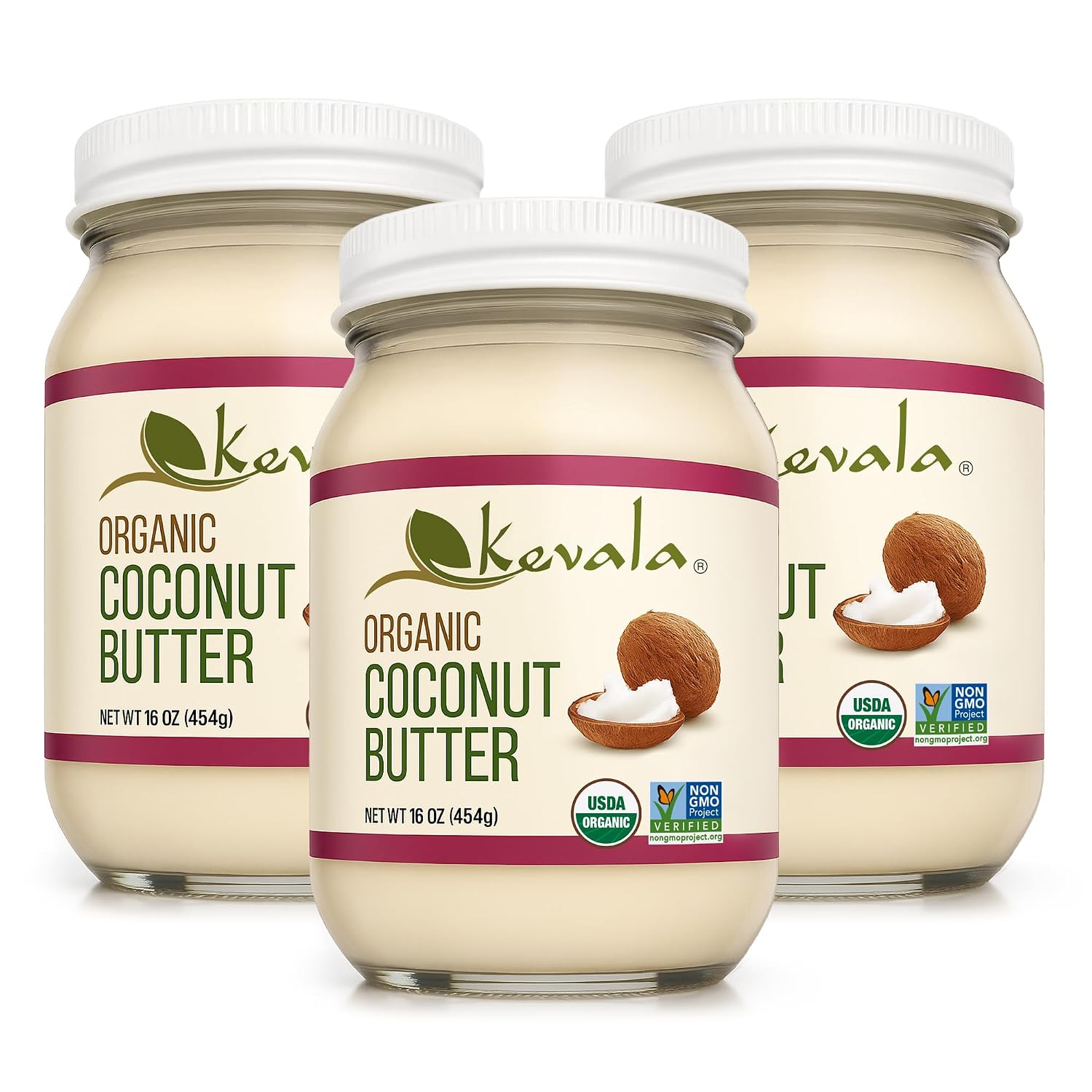 Kevala Organic Coconut Butter - 2 lb, Natural Plant Based Sandwich Spread | Coconut Cream for Cooking and Baking, Addition to Keto Snacks and Breakfast Ingredient, Dairy Free Organic Butter Spread
