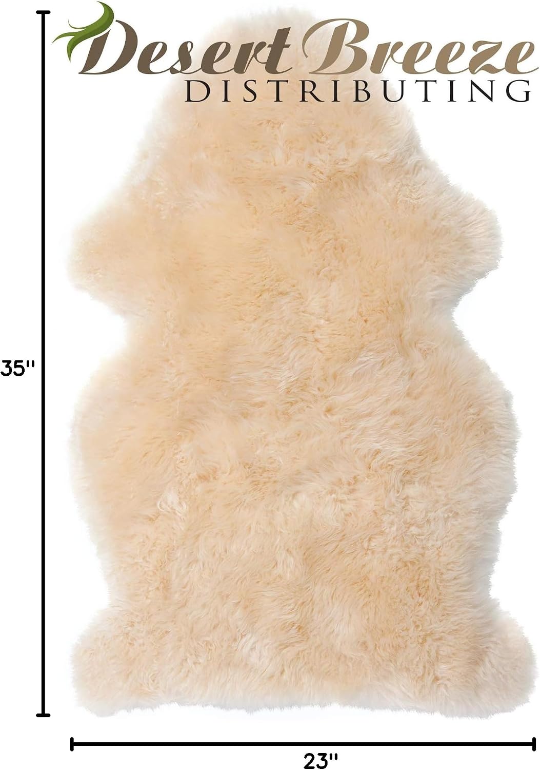 New Zealand Lambskin Baby Rug, Unshorn Sheepskin, Large 2x3 ft
