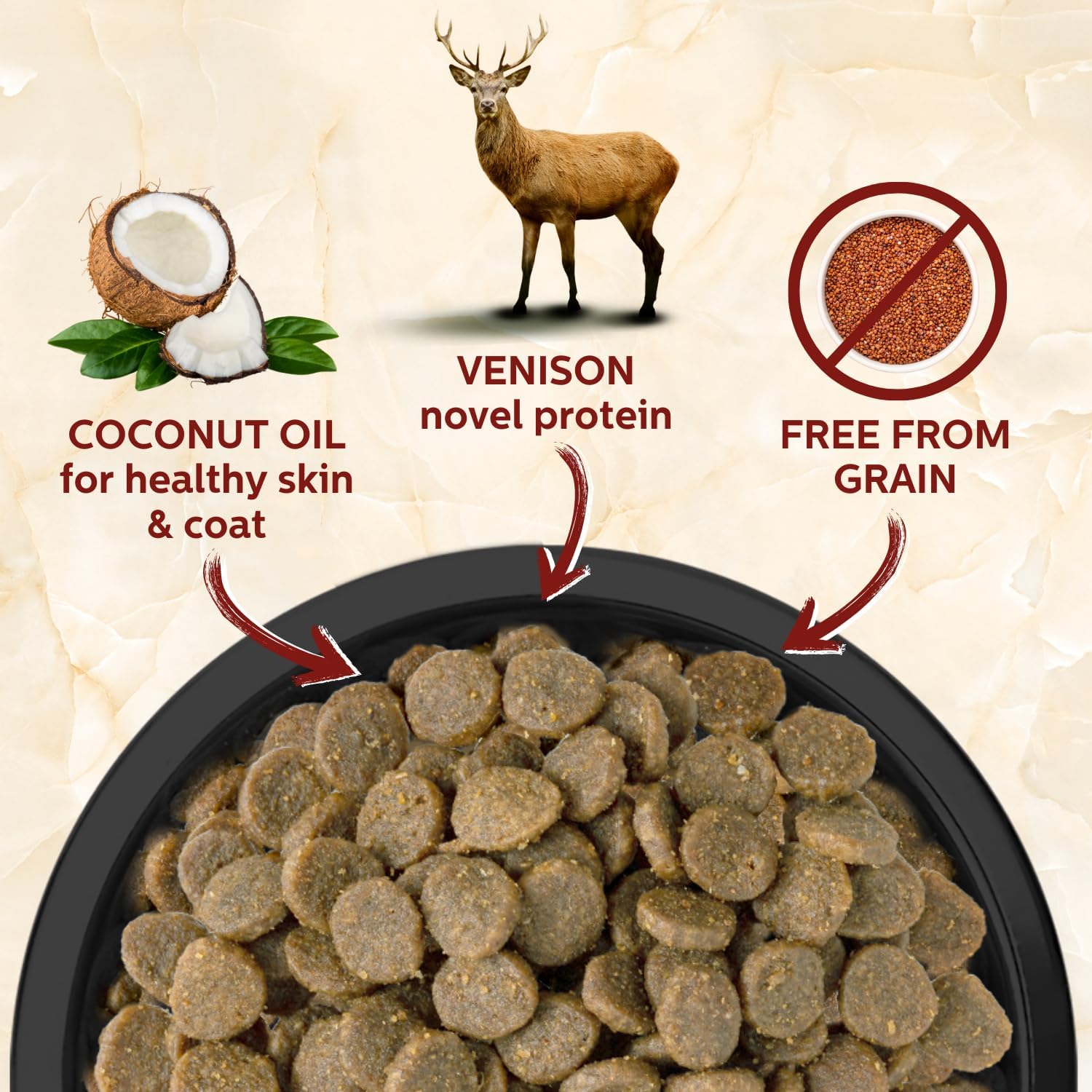Addiction Viva La Venison Dog Food – Grain-Free Dry Dog Food with Novel Protein & Prebiotics, No Chicken, Beef, or Turkey – Ideal for All Dogs & Puppies – Made in New Zealand 4lb