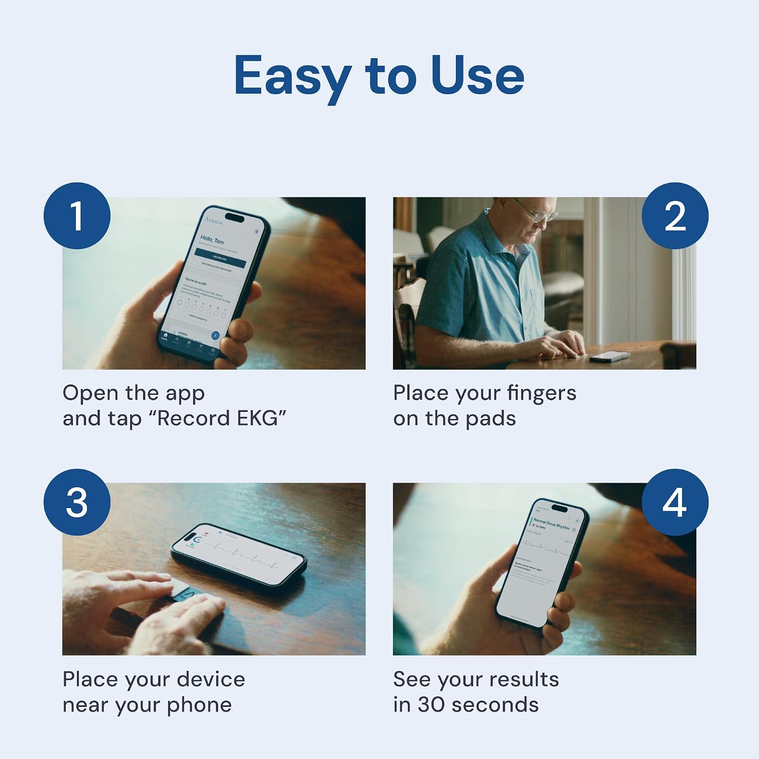 KardiaMobile 1-Lead EKG Monitor, Medical-Grade FDA-Cleared Personal Heart Monitor, Detects Normal, AFib & Arrhythmias, 30 Second Results