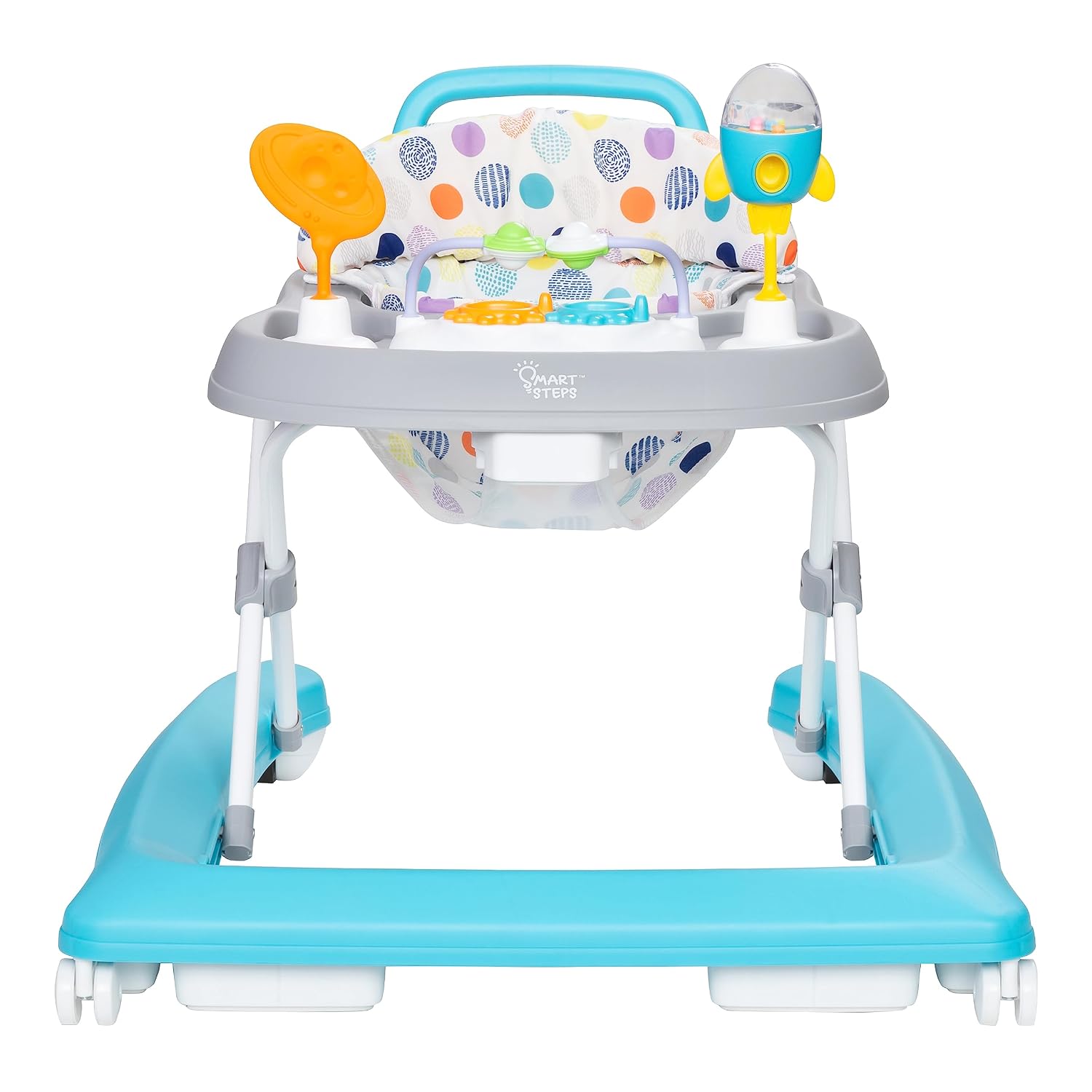 Smart Steps Trend Activity Walker with Removeable Toy Bar, Multi-Directional Front Wheels, Tray, Adjustable Height and Flat Fold Frame for Storage, Ages 6 Months +, Emily Pink