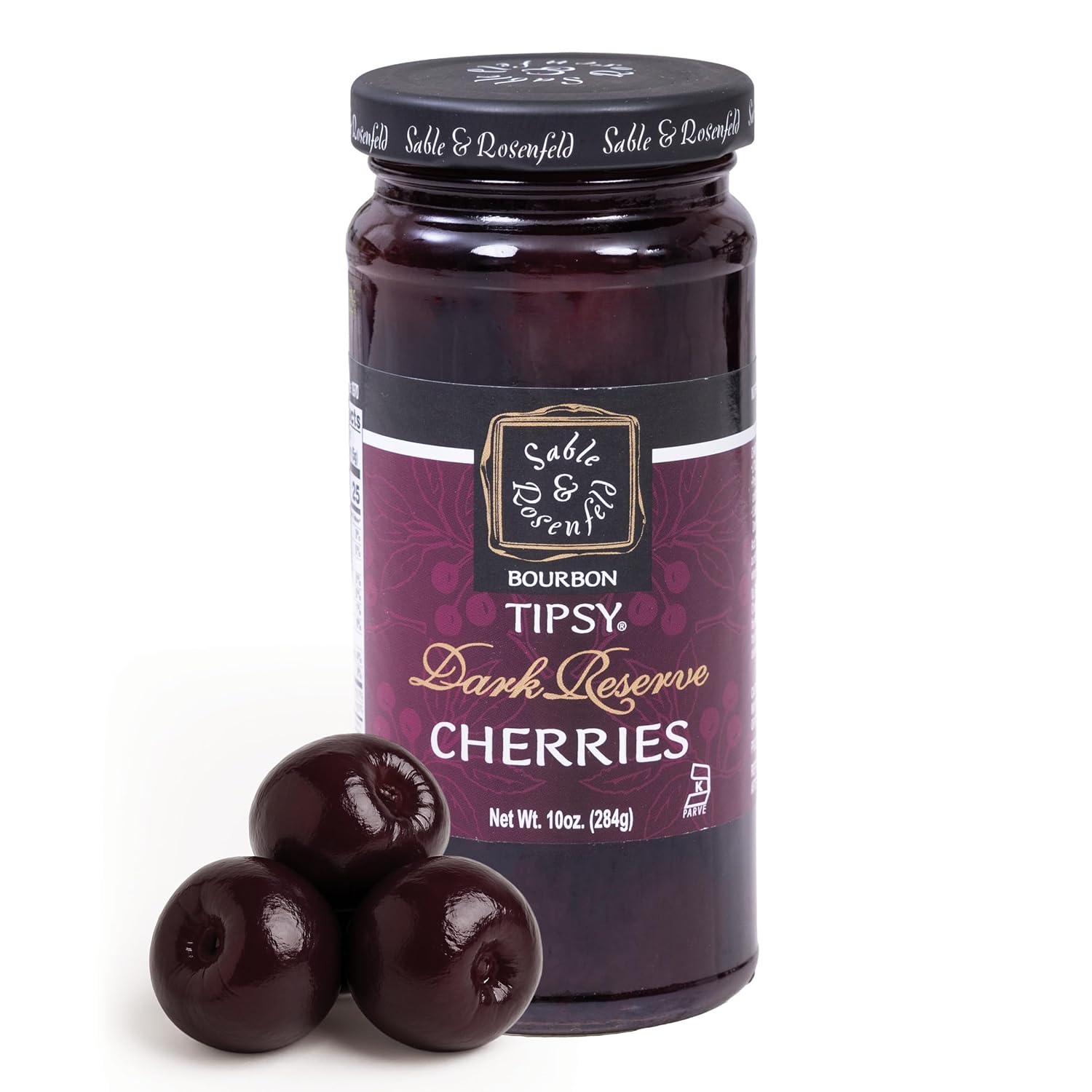 Sable & Rosenfeld Bourbon Tipsy Dark Reserve Cherries, 10 oz, Pack of 1