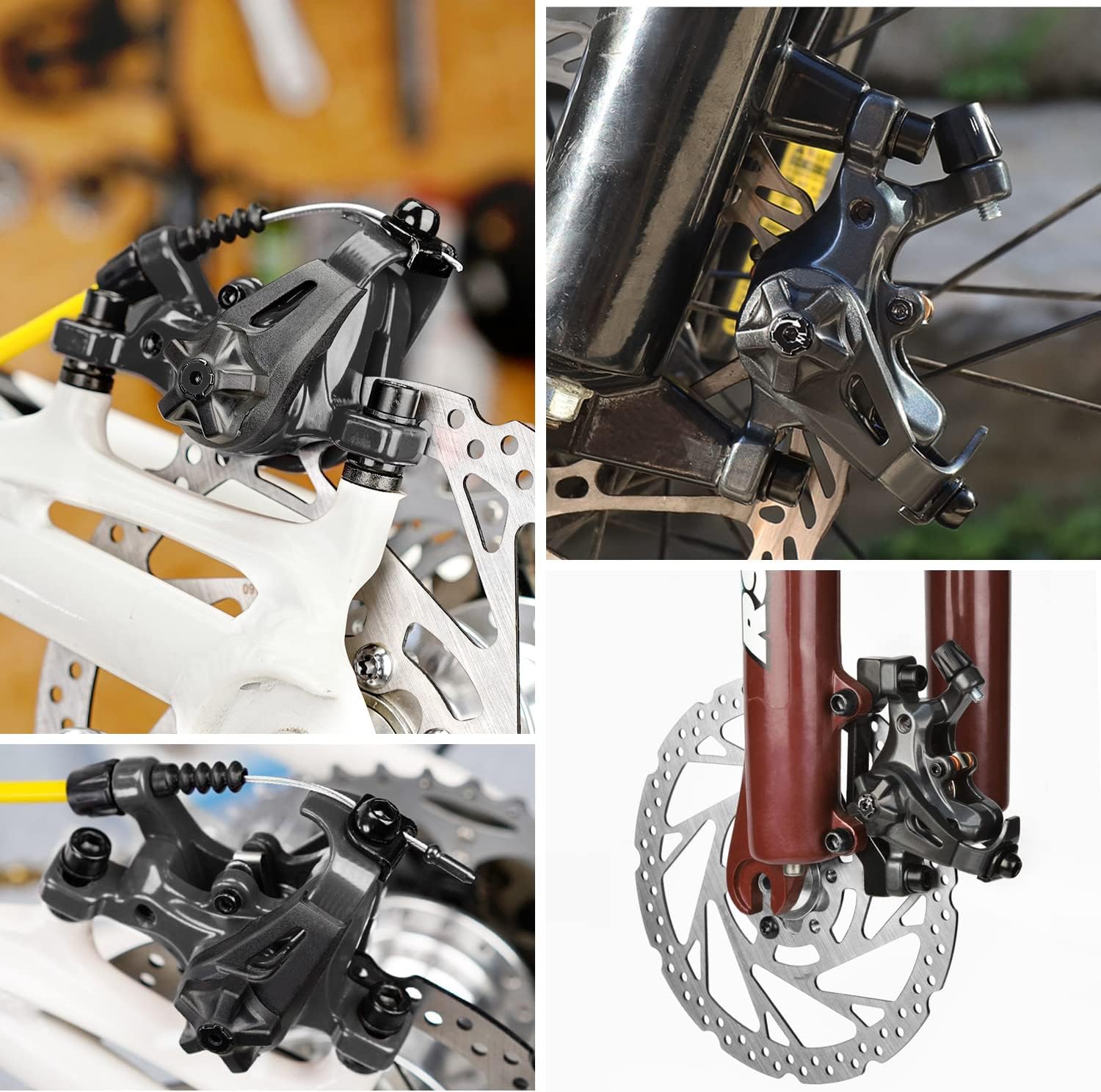 TOBWOLF MTB Cable Disc Brake Kit, Front Rear Calipers with 160mm Rotors