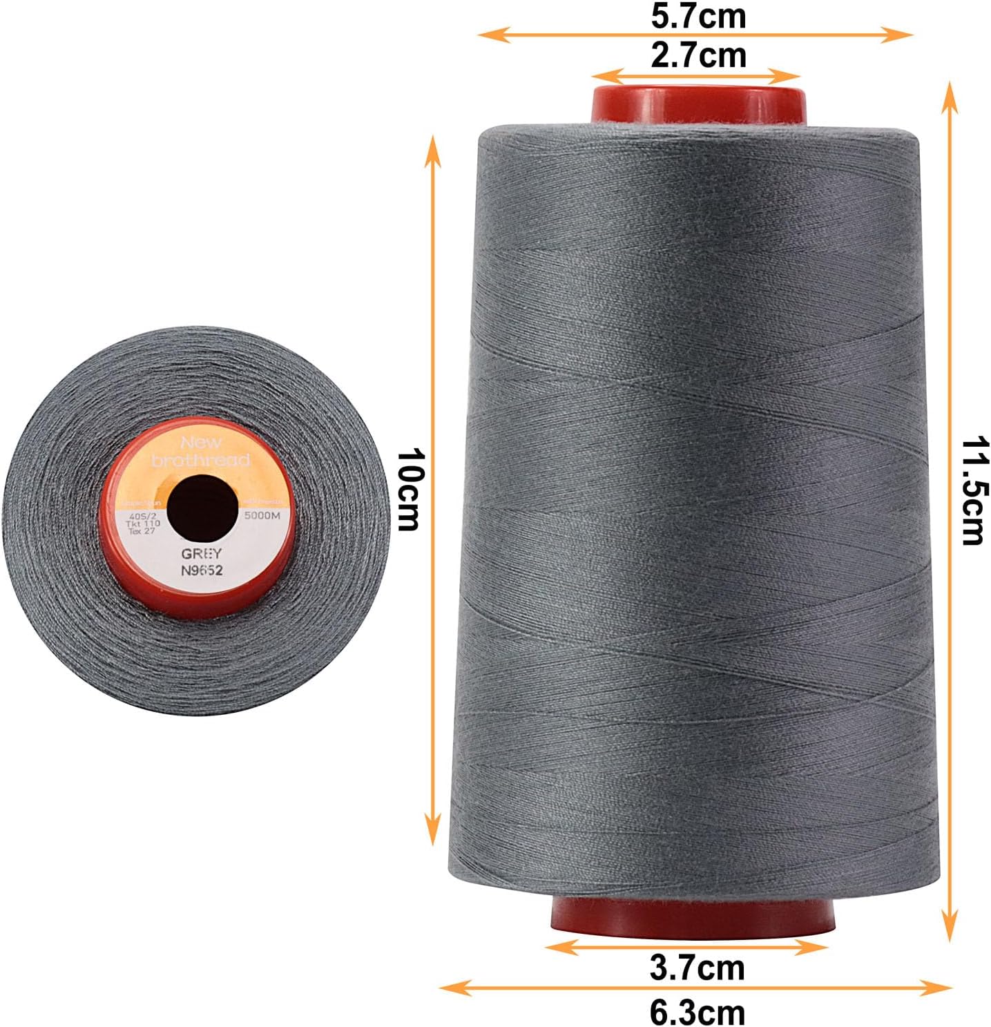 New brothread 4 Large Cones All Purpose Polyester Thread -Cream