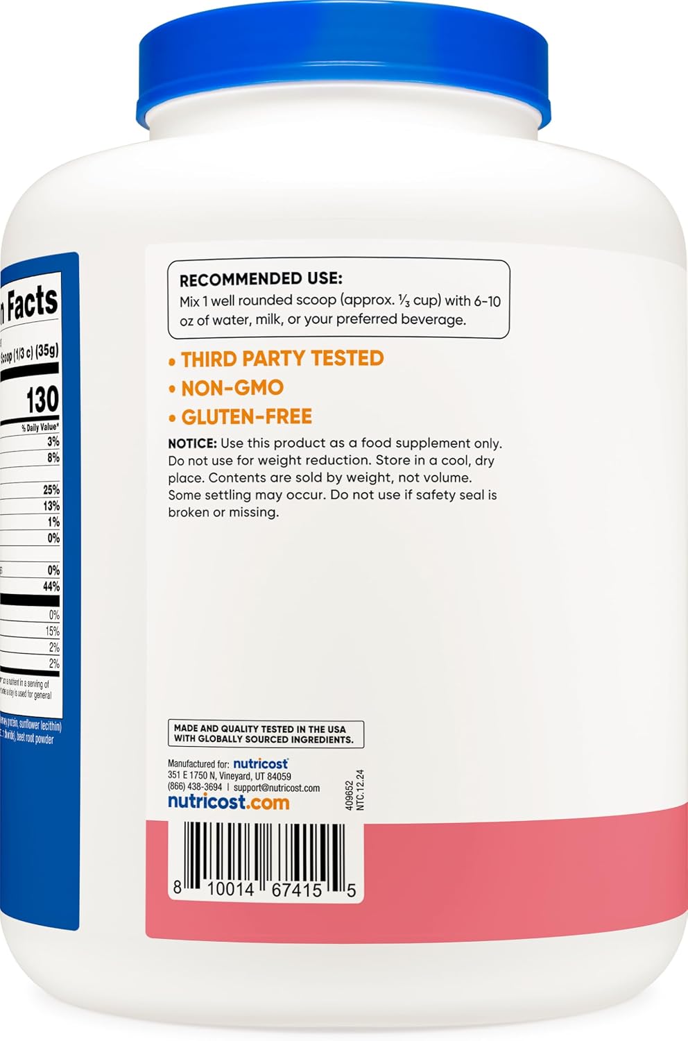 Nutricost Whey Protein Concentrate Powder (Unflavored) 2LBS, Gluten Free | GMO-Free