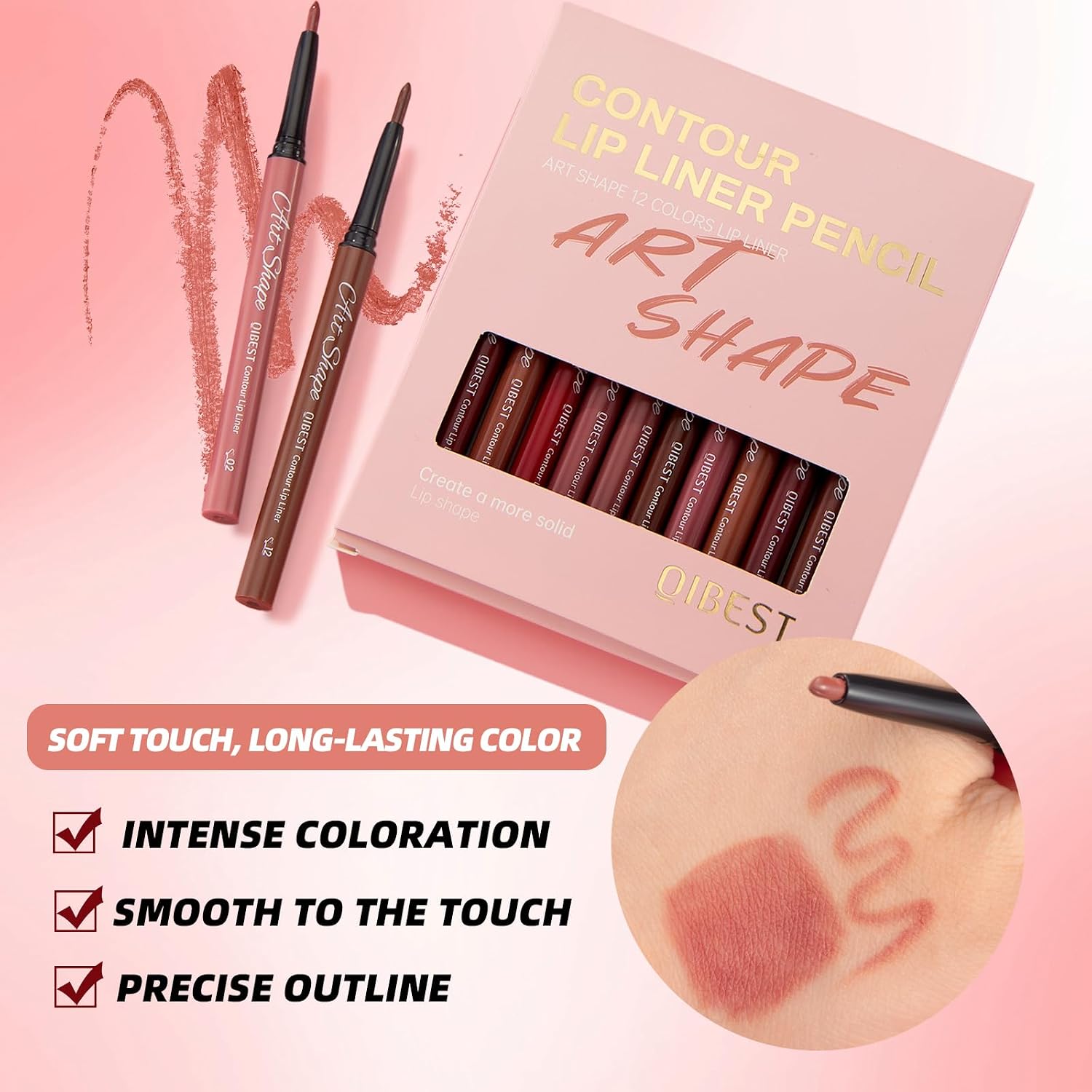 QiBest 7Pcs Matte Liquid Lipstick + 1Pcs Lip Plumper Makeup Set Kit, Pigmented Long Lasting Lip Gloss Set