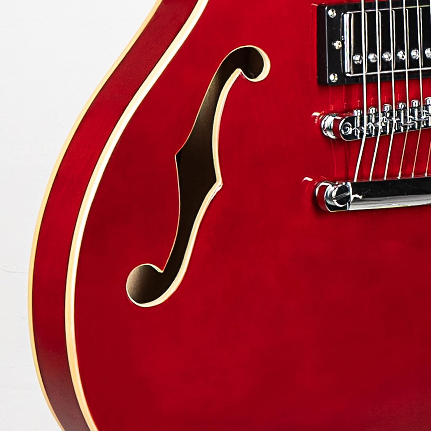 Grote Full Scale Electric Guitar Semi-Hollow Body Guitar Stainless Steel Frets (Vintage Sunburst)
