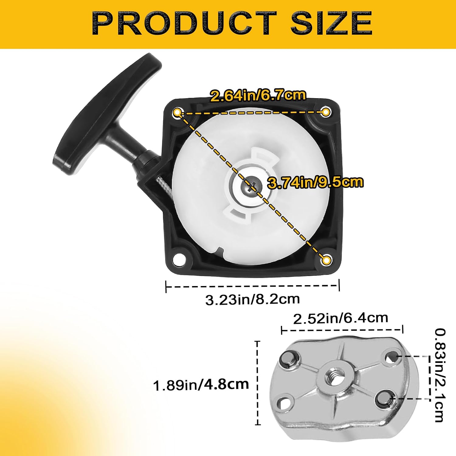 Podoy Recoil Pull Starter with Claw Pawl Cog for 33cc-50cc Small Engines | Compatible with 33cc 43cc 47cc 49cc 50cc Pocket Bike Dirt Bike Scooter
