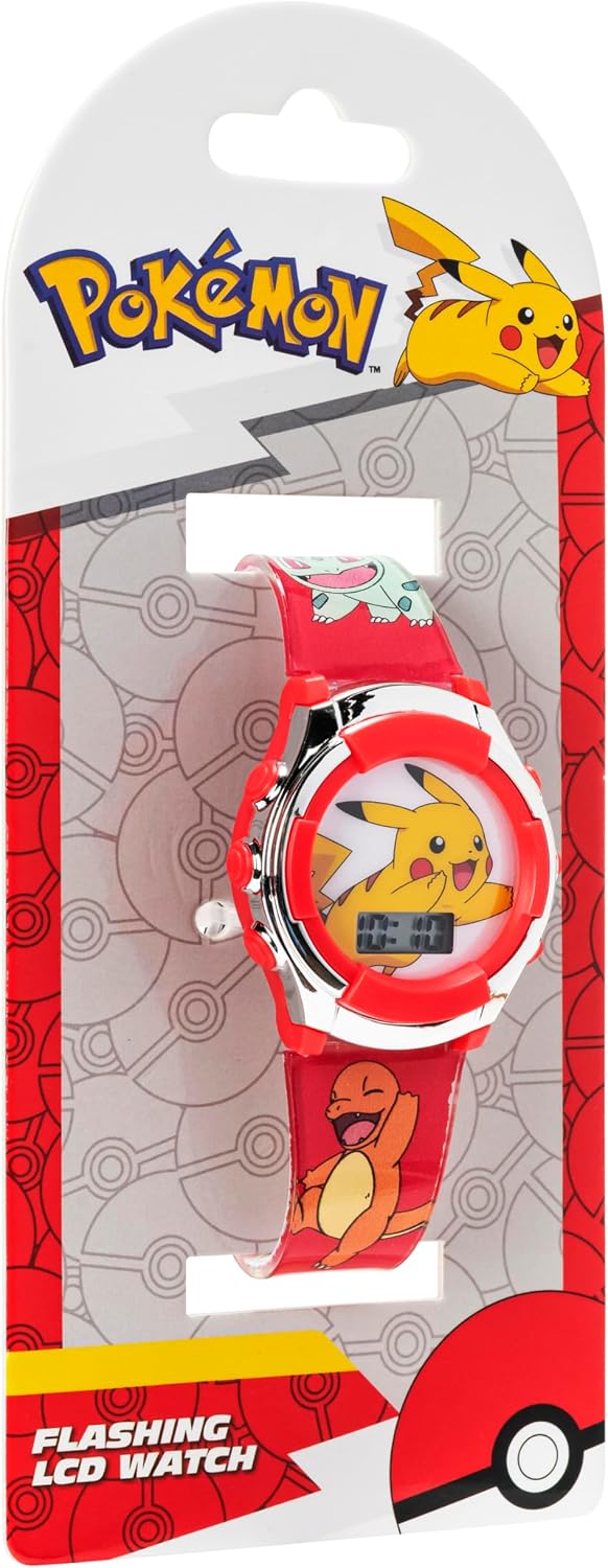 Accutime Kids Pokemon Digital LCD Quartz Watch for Boys, Girls, and Adults All Ages