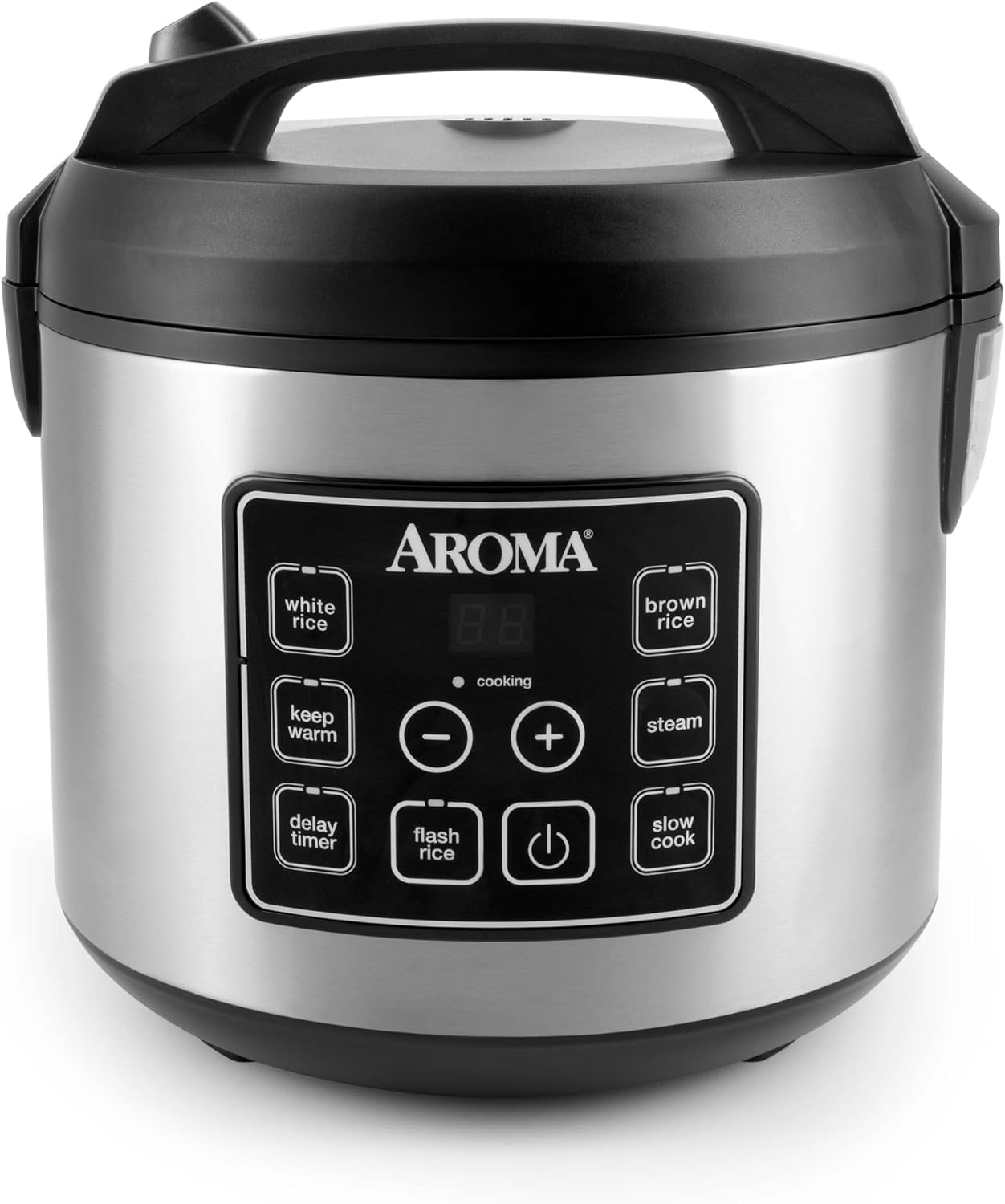 Aroma Housewares 8-Cup (Cooked) (4-Cup UNCOOKED) Digital Rice Cooker and Food Steamer (ARC-914D),White