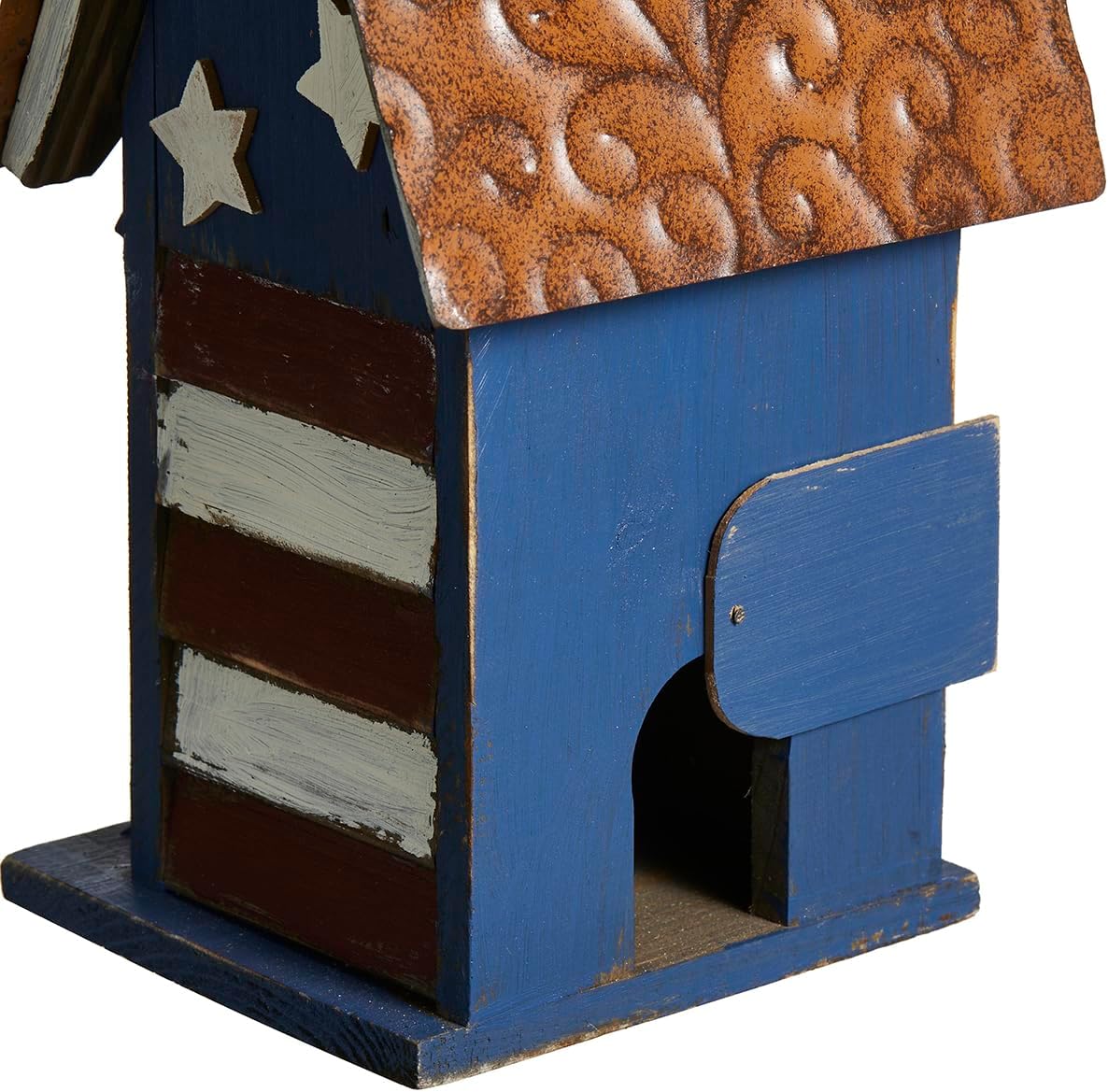 Glitzhome 12" H Green Hanging Distressed Solid Wood Garden Bird House Decorative Birdhouse