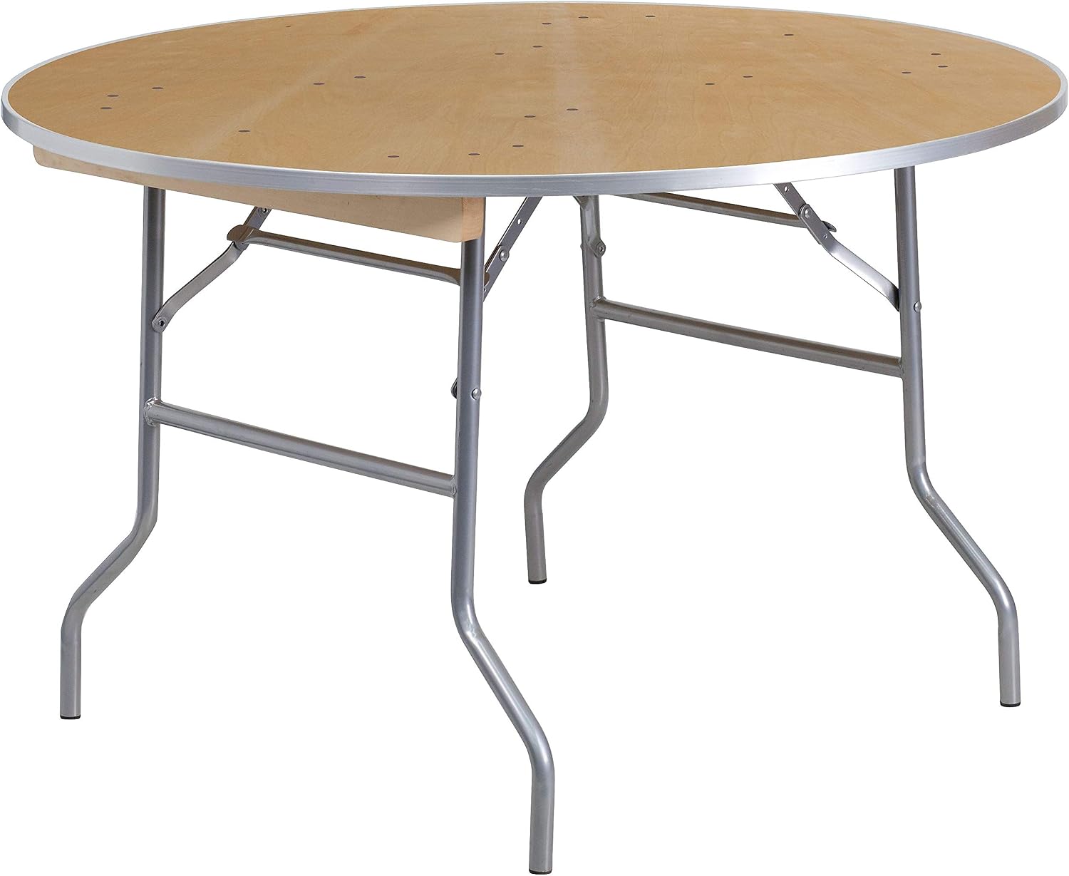 Flash Furniture 4 ft Metal Folding Round Banquet Table with Metal Edges | Durable Construction, Commercial Use