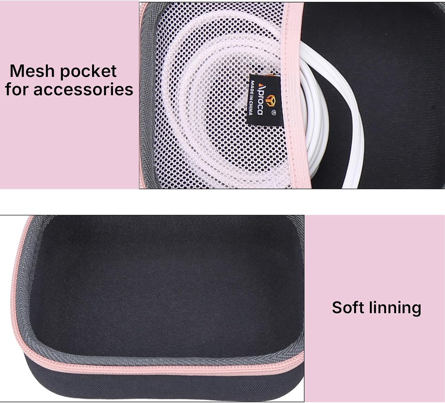 Aproca Case Compatible with Cricut EasyPress Mini Heat Press, Storage Portable Bag for Machine and Accessories -Black with Red Zipper (Case Only)