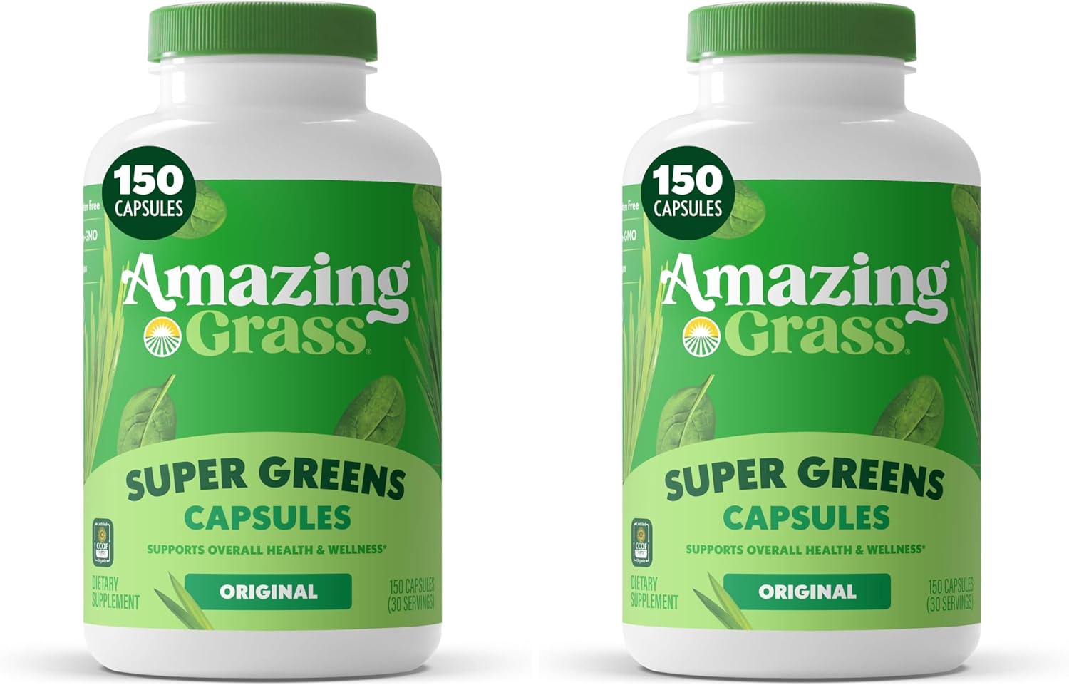Amazing Grass Super Greens Powder Original, 60 Servings, 16.9 oz | Organic Greens Superfood Powder with Spirulina, Beet Root, Probiotics & Digestive Enzymes to Support Digestion