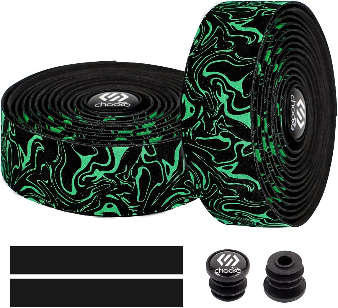 Chooee Road Bike Handlebar Tape,2PCS Bicycle Bar Tape,Red/Blue/Green/Yellow/Orange/Purple/Silver/Black