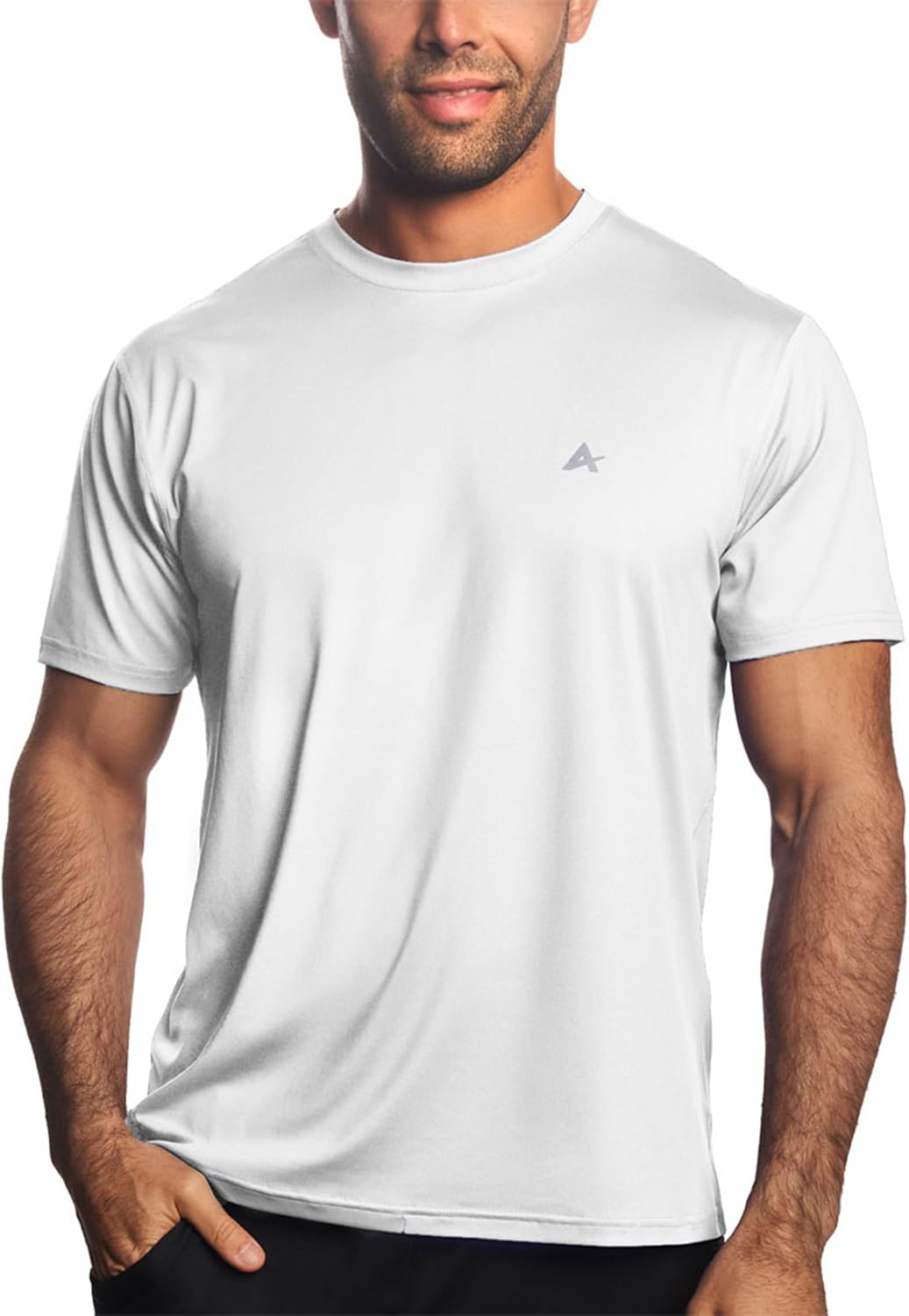 Arctic Cool Men’s Crew Neck Instant Cooling Moisture Wicking Performance UPF 50+ Short Sleeve Workout Shirt
