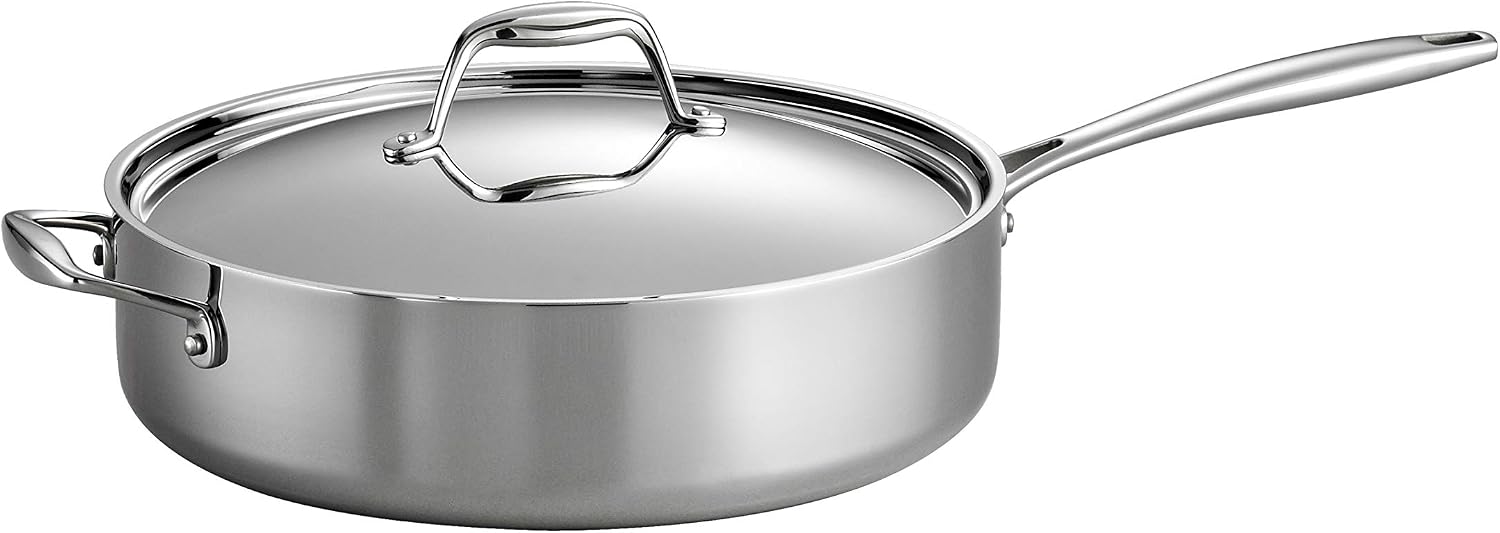 Tramontina Signature Tri-Ply Clad Stainless Steel 12-Inch Large Frying Pan | Induction-Ready Skillet, Dishwasher-Safe, NSF-Certified