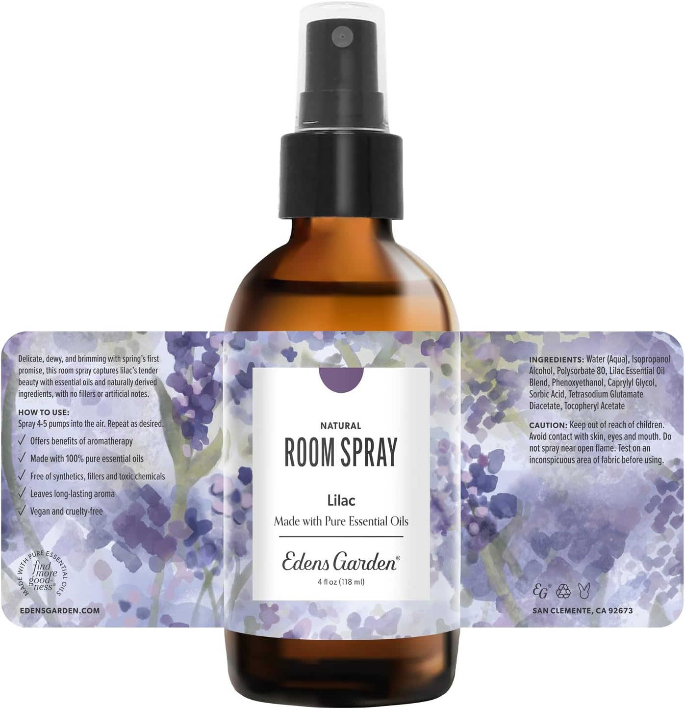 Edens Garden Fighting Five Natural Room & Linen Spray 4 fl oz (118 ml)