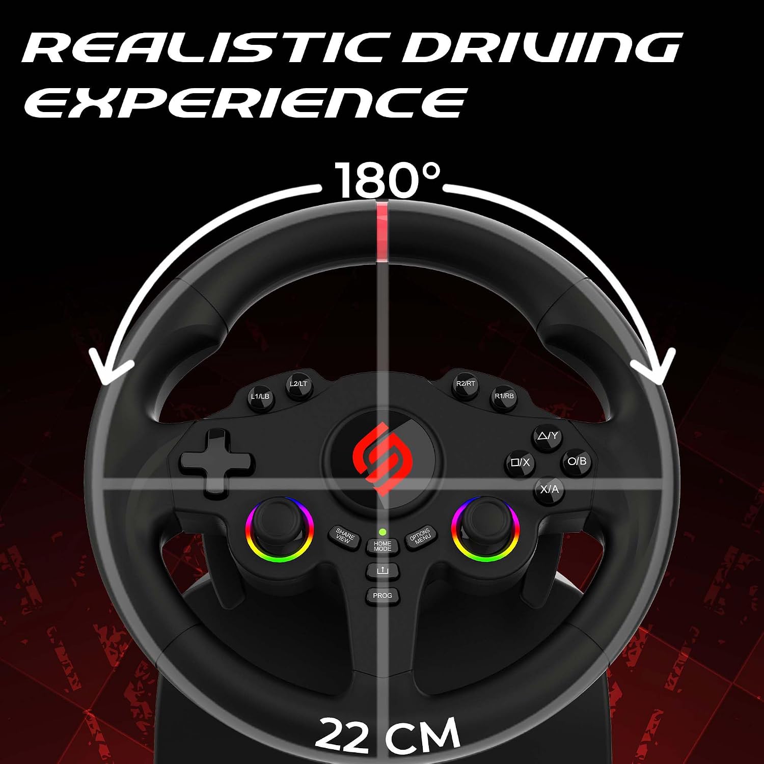 SUBSONIC Racing SV250 Gaming Steering Wheel Switch 2, PS4, Xbox & PC – 180°