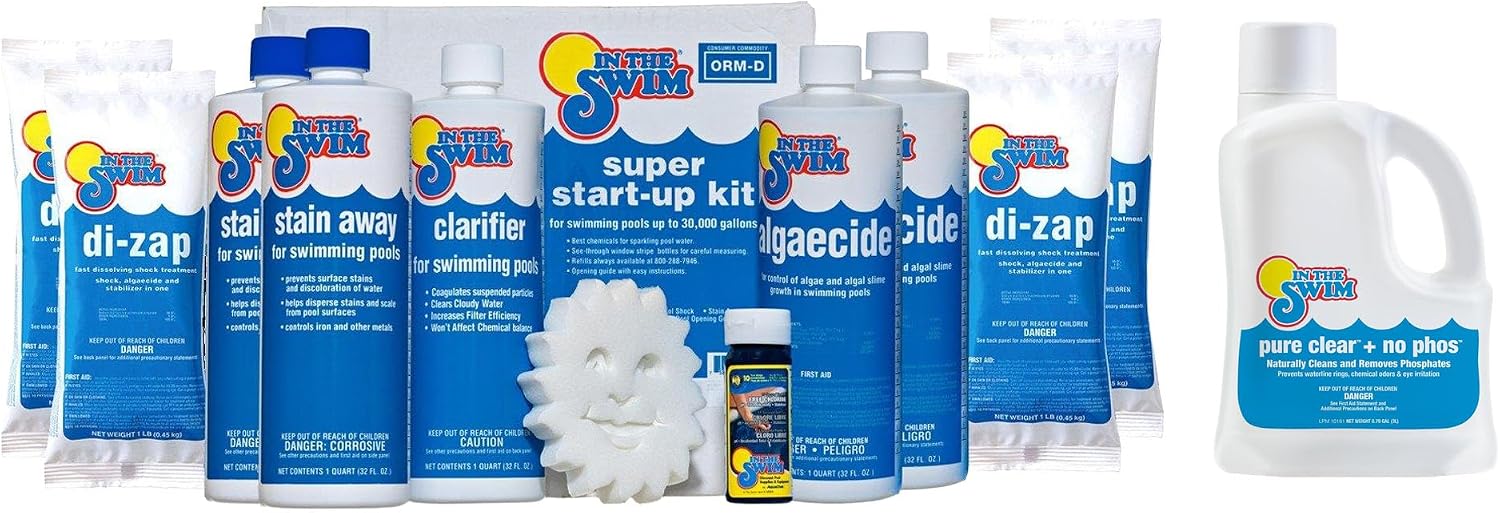 In The Swim Pool Basic Opening Chemical Start Up Kit - Above Ground and In-Ground Swimming Pools - Up to 7,500