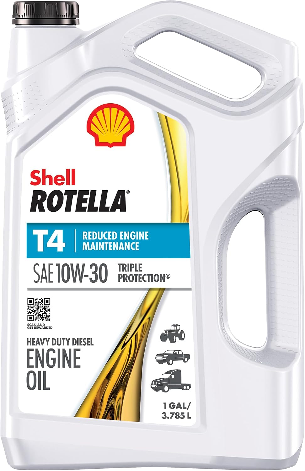 Shell Rotella T4 Triple Protection 10W-30 Diesel Engine Oil, 1 Gallon