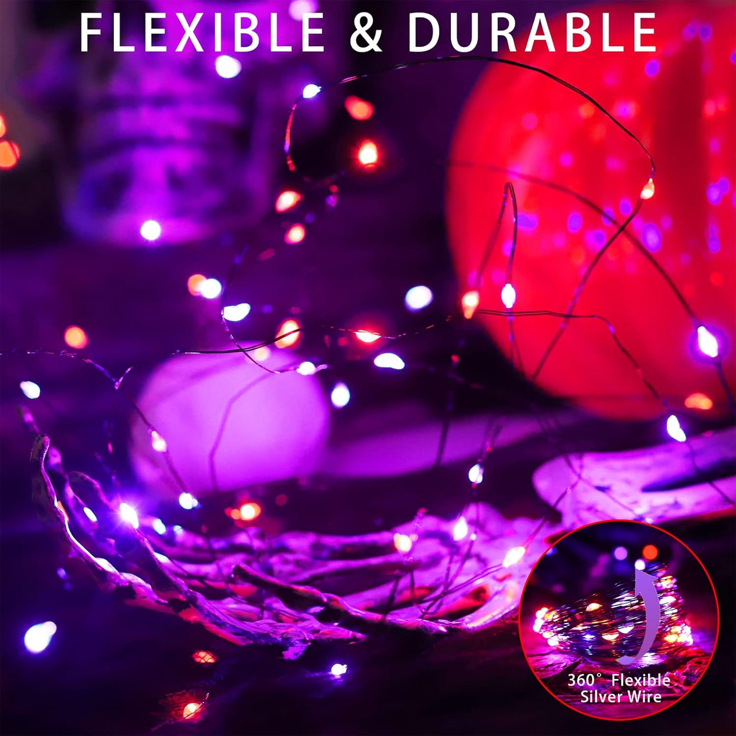 Solar Fairy String Lights, Cool White, 100Led, Outdoor Waterproof