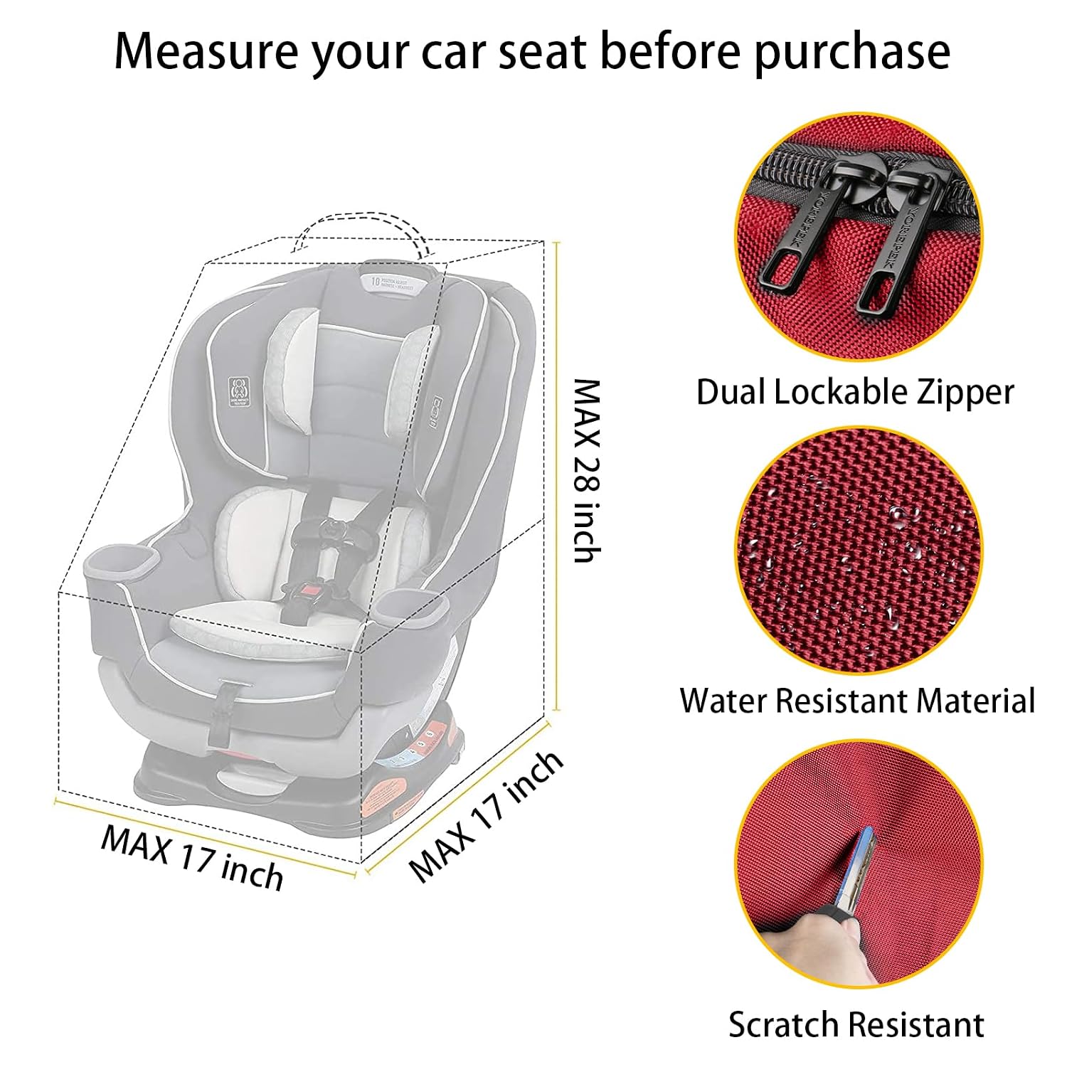 YOREPEK Padded Car Seat Travel Bag Backpack, Toddler Travel Essentials