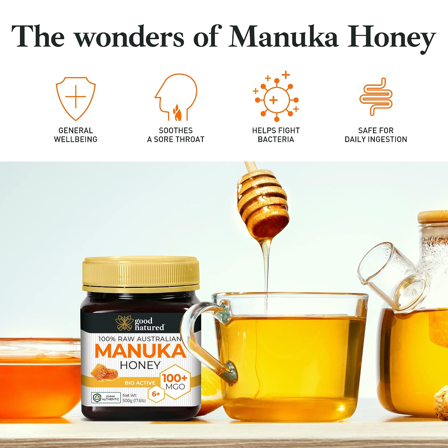 Manuka Honey Medical Grade - Raw Australian Manuka Honey MGO 850+ | Good Natured - AMHA Certified - Lab Tested - Non-GMO - BPA-Free - Premium Quality - Product of Australia - 8.8 oz
