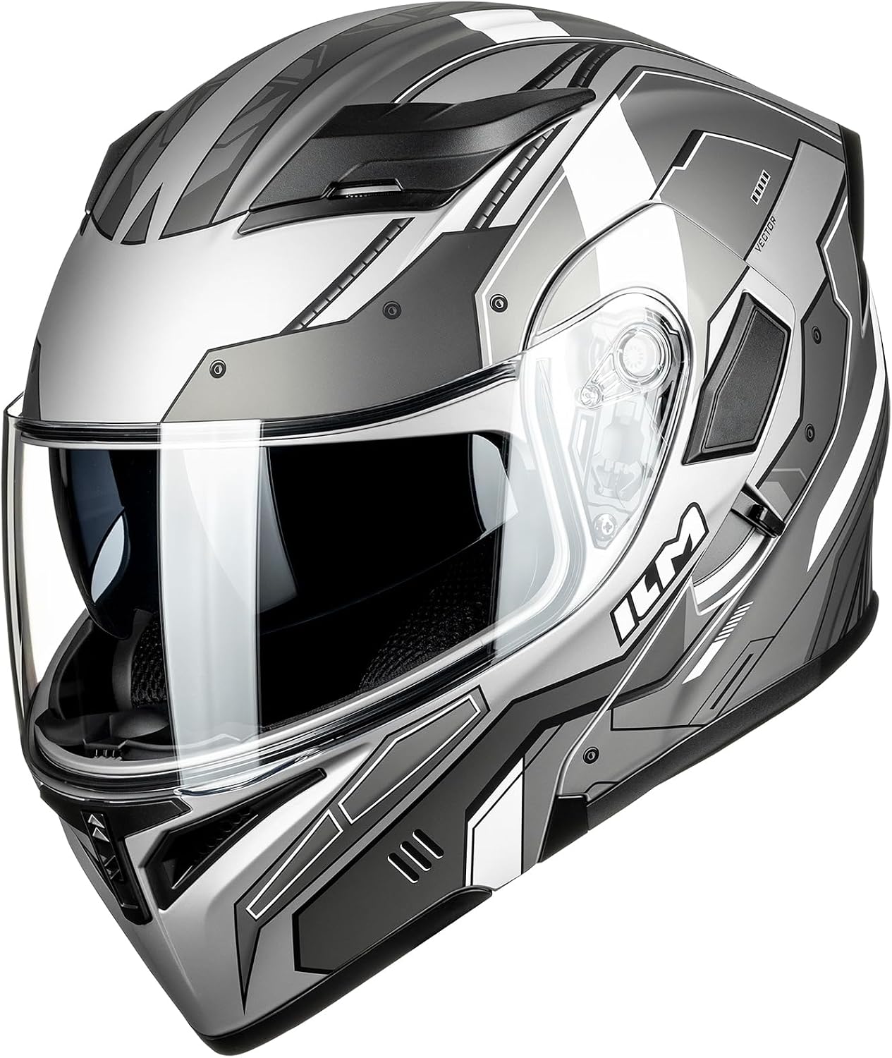 ILM Motorcycle Dual Visor Flip up Modular Full Face Helmet DOT Model 902/902L