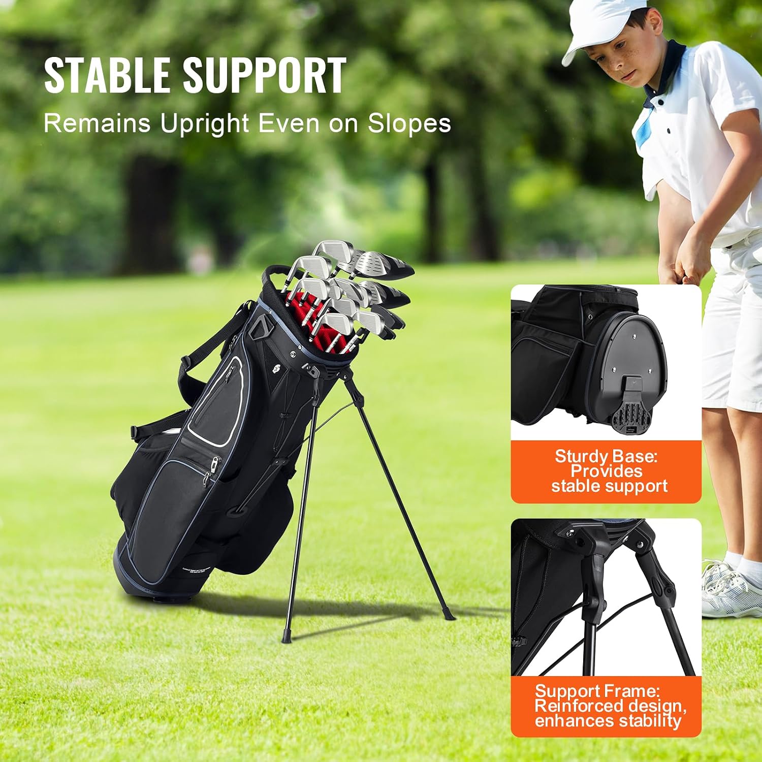 VEVOR Golf Cart Bag with 14 Way Organizer Divider Top, Premium Cart Bag with Stand, Durable Golf Bags with Handles & Dust Cover & Detachable Dual Strap for Men & Women